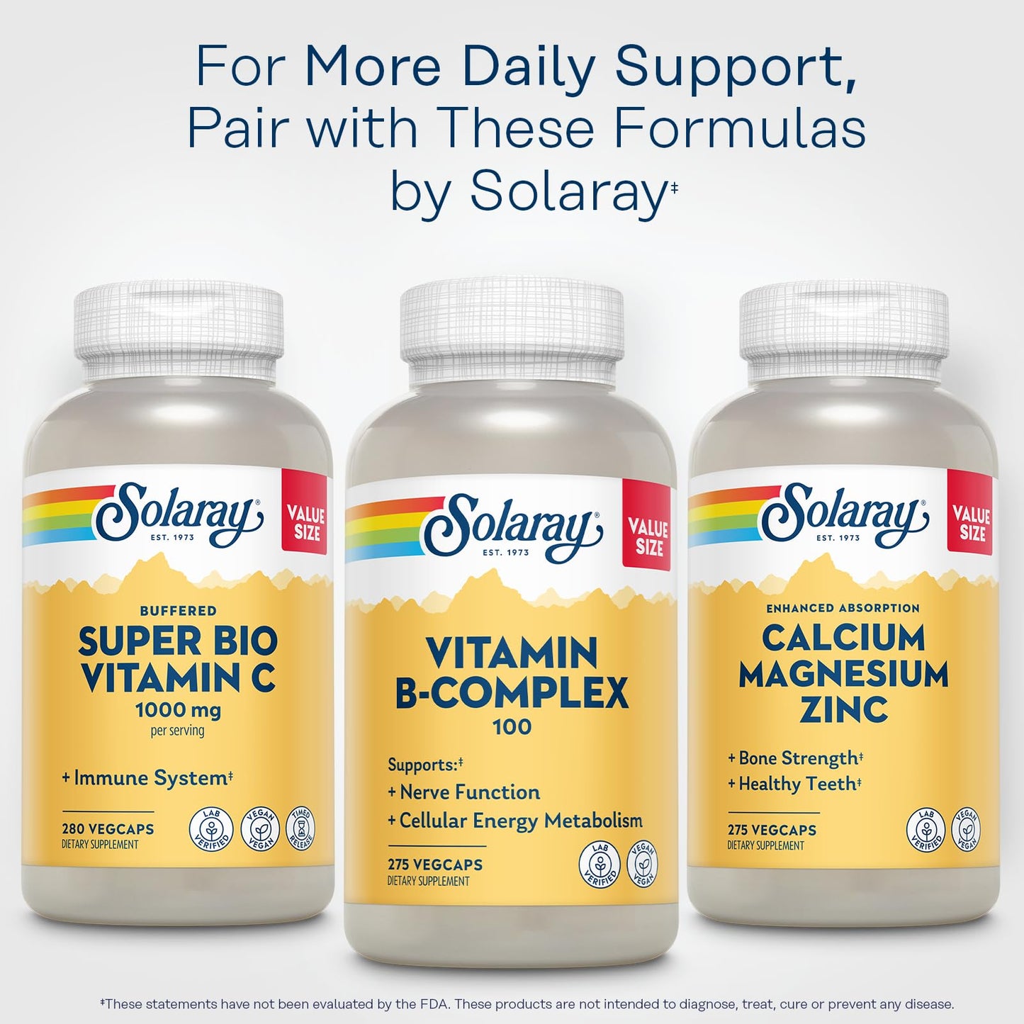 SOLARAY Vitamin B Complex 100mg Capsule, 275 Count