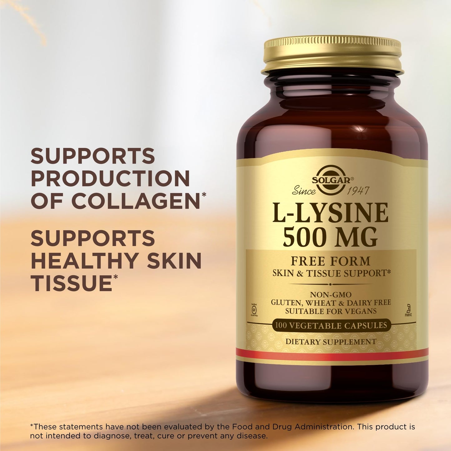 Solgar L-Lysine 500 mg Capsules, 300 Count