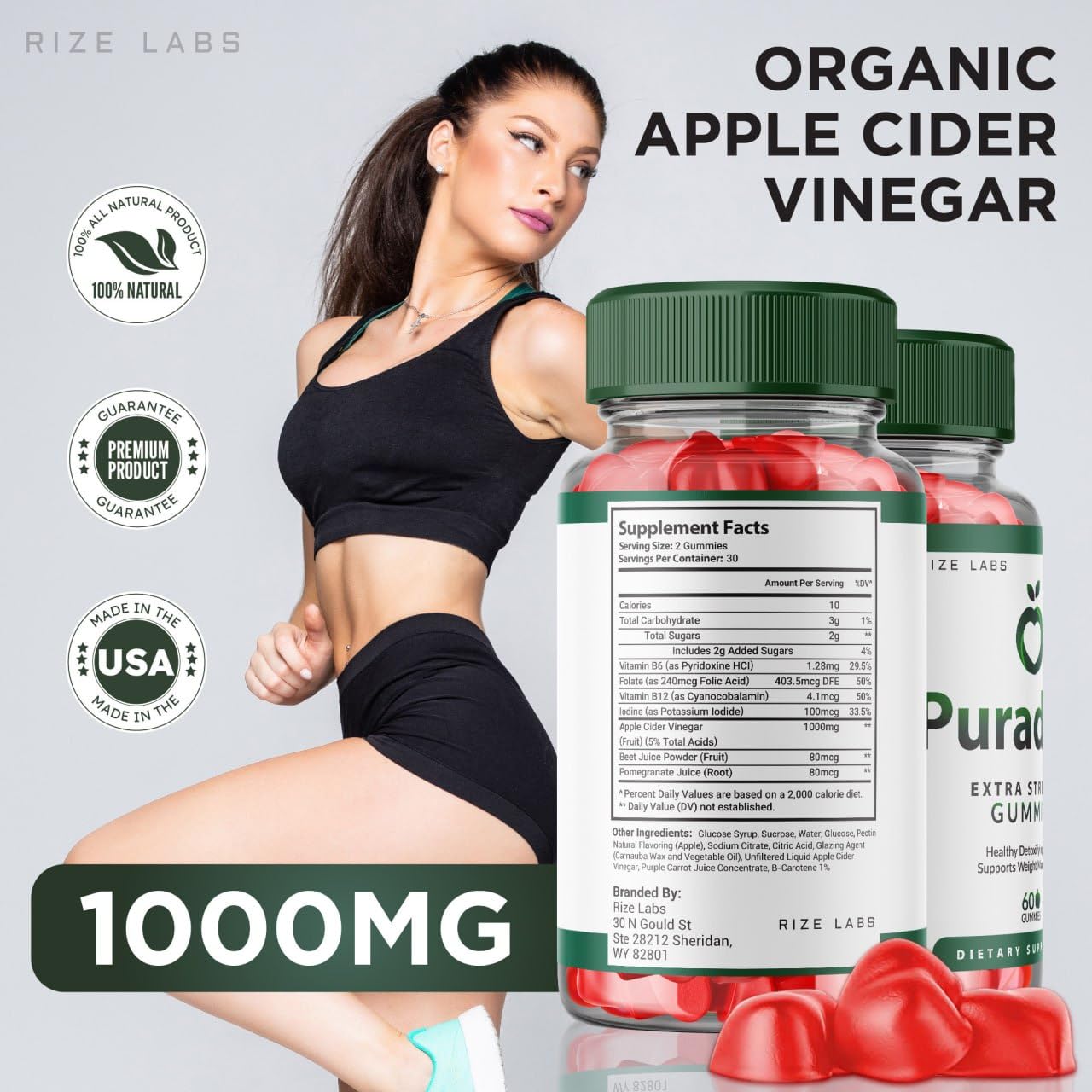 Rize Labs Puradrop Keto ACV Gummies 300 Count