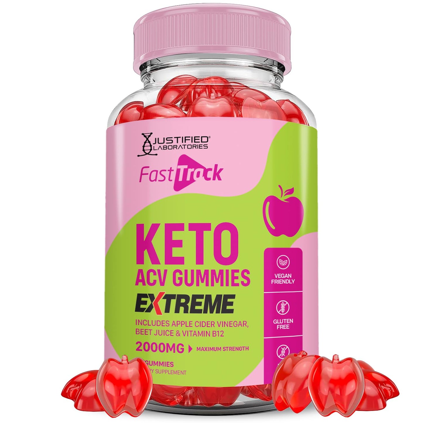 Justified Laboratories Fast Track Keto ACV Extreme 2000MG 60 Gummies