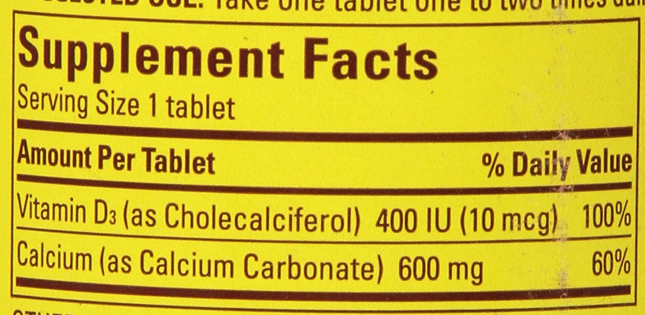 Nature Made Calcium 600 mg with Vitamin D3 for Immune Support, 180 Tablets