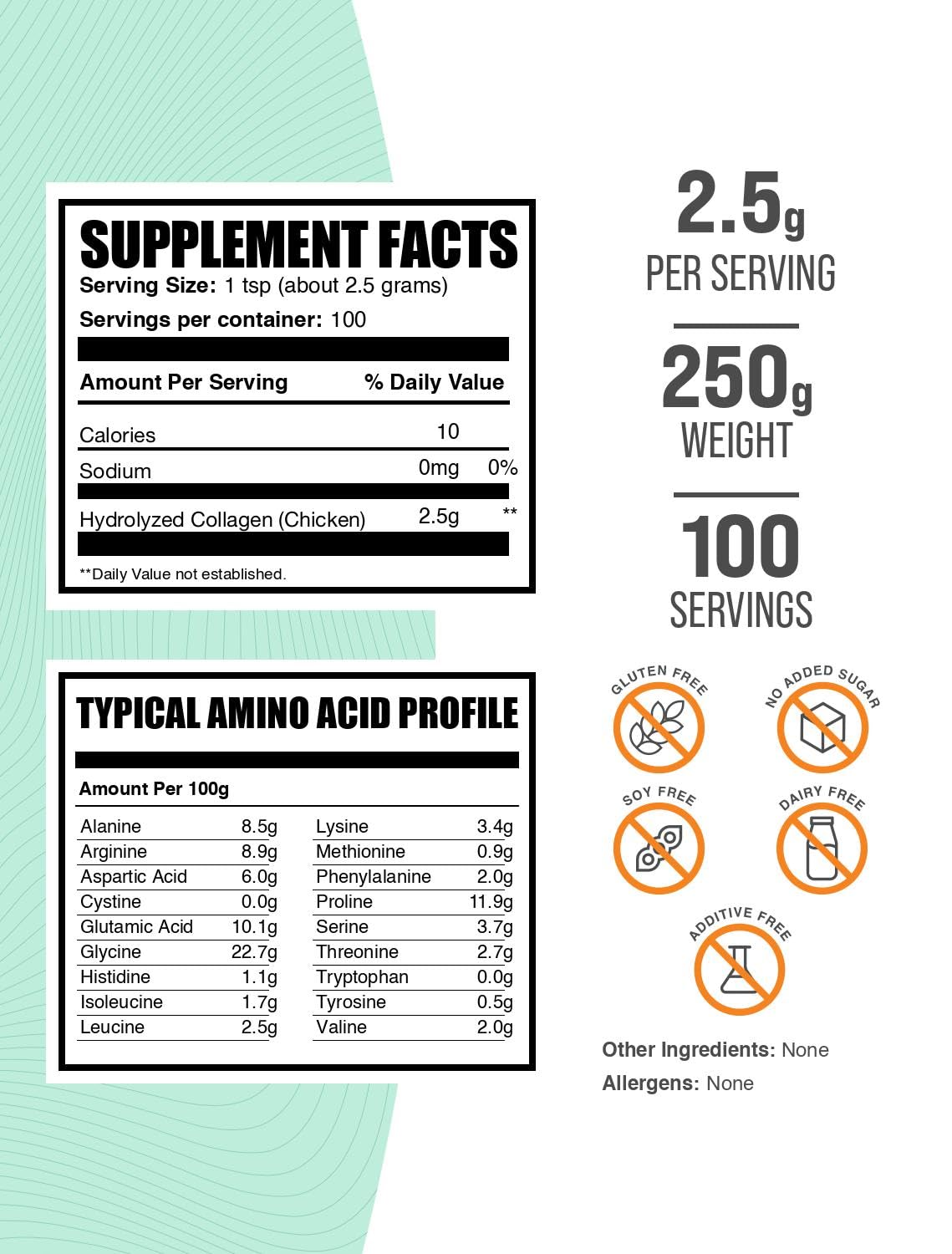 BulkSupplements Chicken Collagen Powder, Hydrolyzed, 8.82 oz