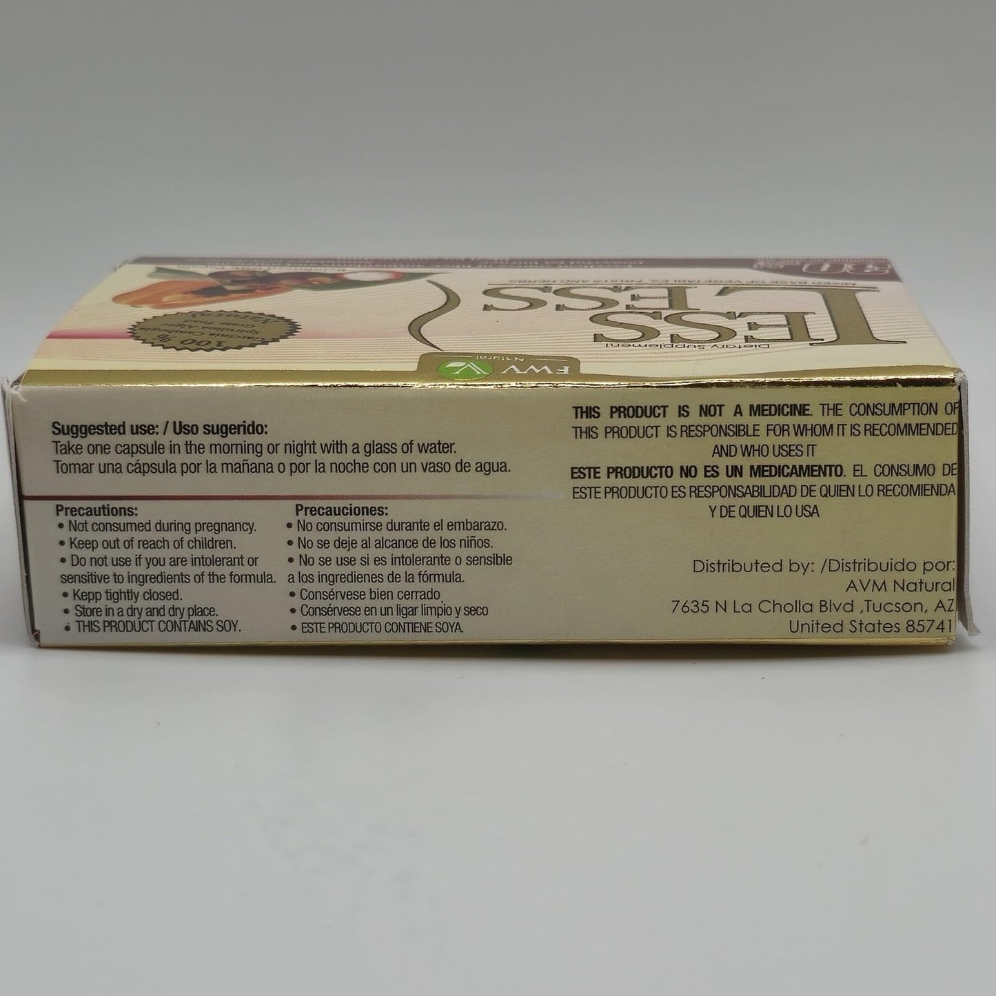 Generic Less-Less Natural 500mg with Papain, 30 Caplets