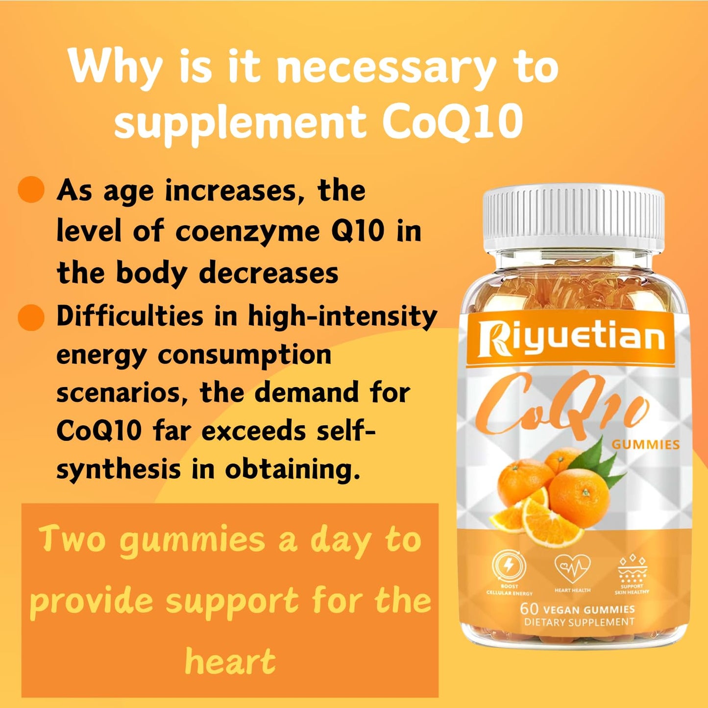 Riyuetian CoQ10 Gummies 60 Count