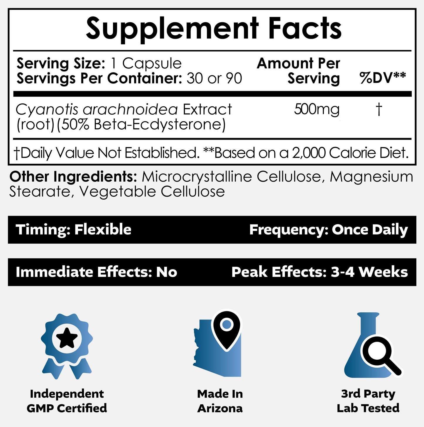 Nootropics Depot Beta Ecdysterone/20-Hydroxyecdysone 50% Capsules, 500mg, 30 Count