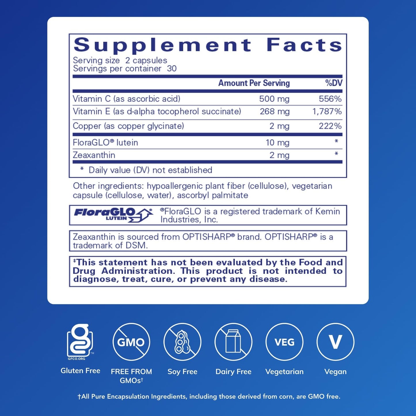 Pure Encapsulations EyeProtect Basics Without Zinc 60 Capsules