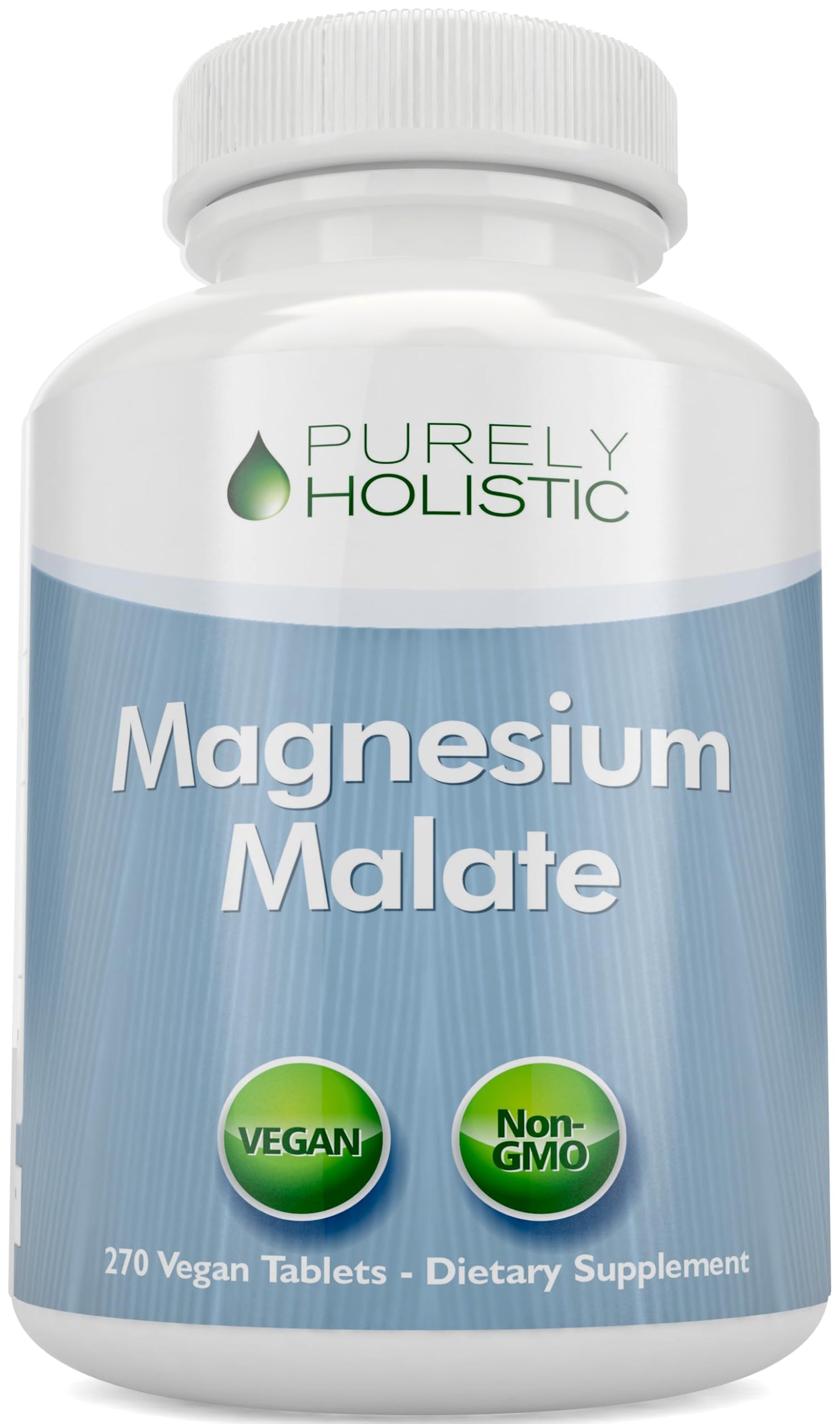 Purely Holistic Magnesium Malate 400mg Elemental Magnesium Per Serving, 270 Tablets