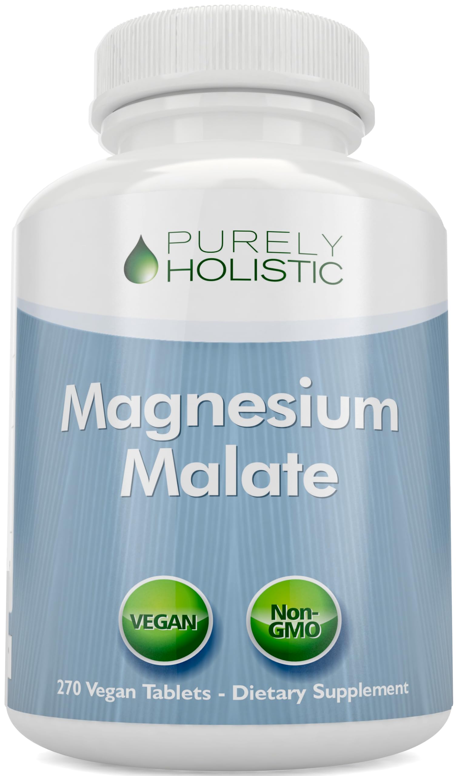 Purely Holistic Magnesium Malate 400mg Elemental Magnesium Per Serving, 270 Tablets