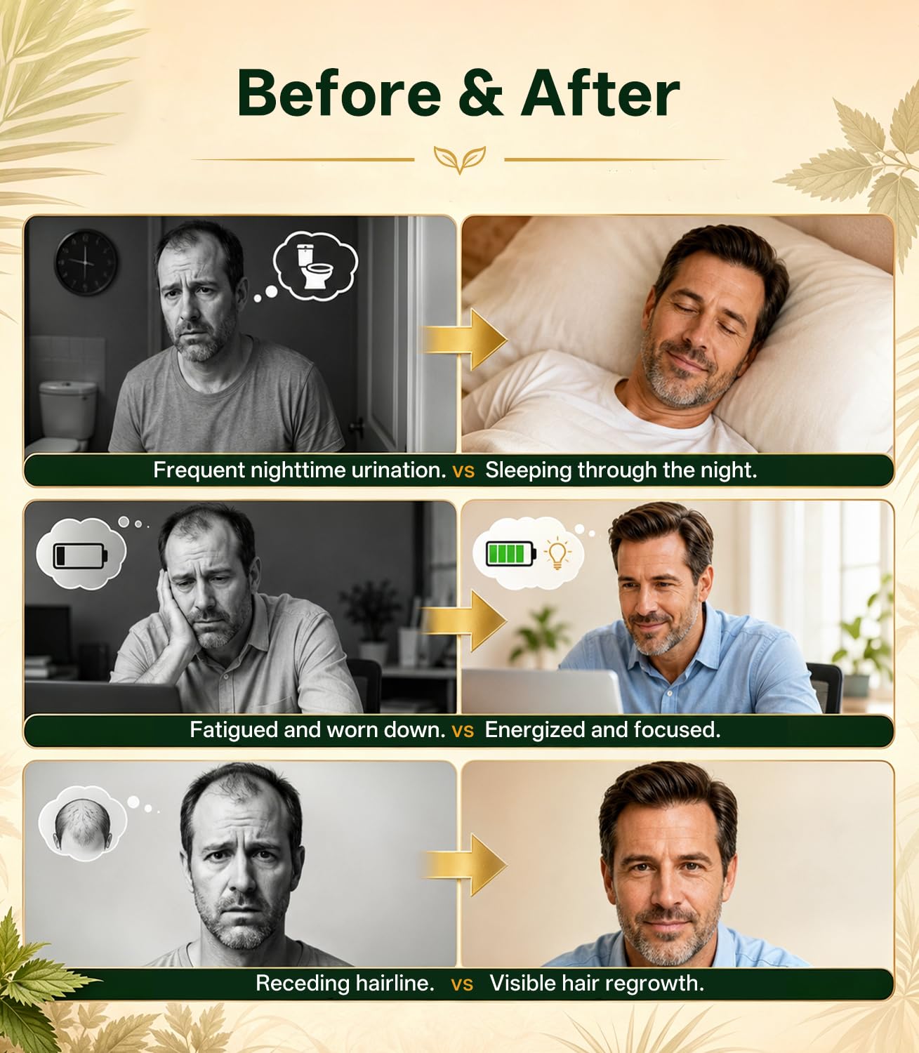 Oopeatol Saw Palmetto Extract for Men 500mg with 45% Fatty Acids 3-in-1 Herbal Formula Nettle Leaf & Pumpkin Seed for Men's Prostate Wellness Vegan Non-GMO Gluten Free 120 Capsules