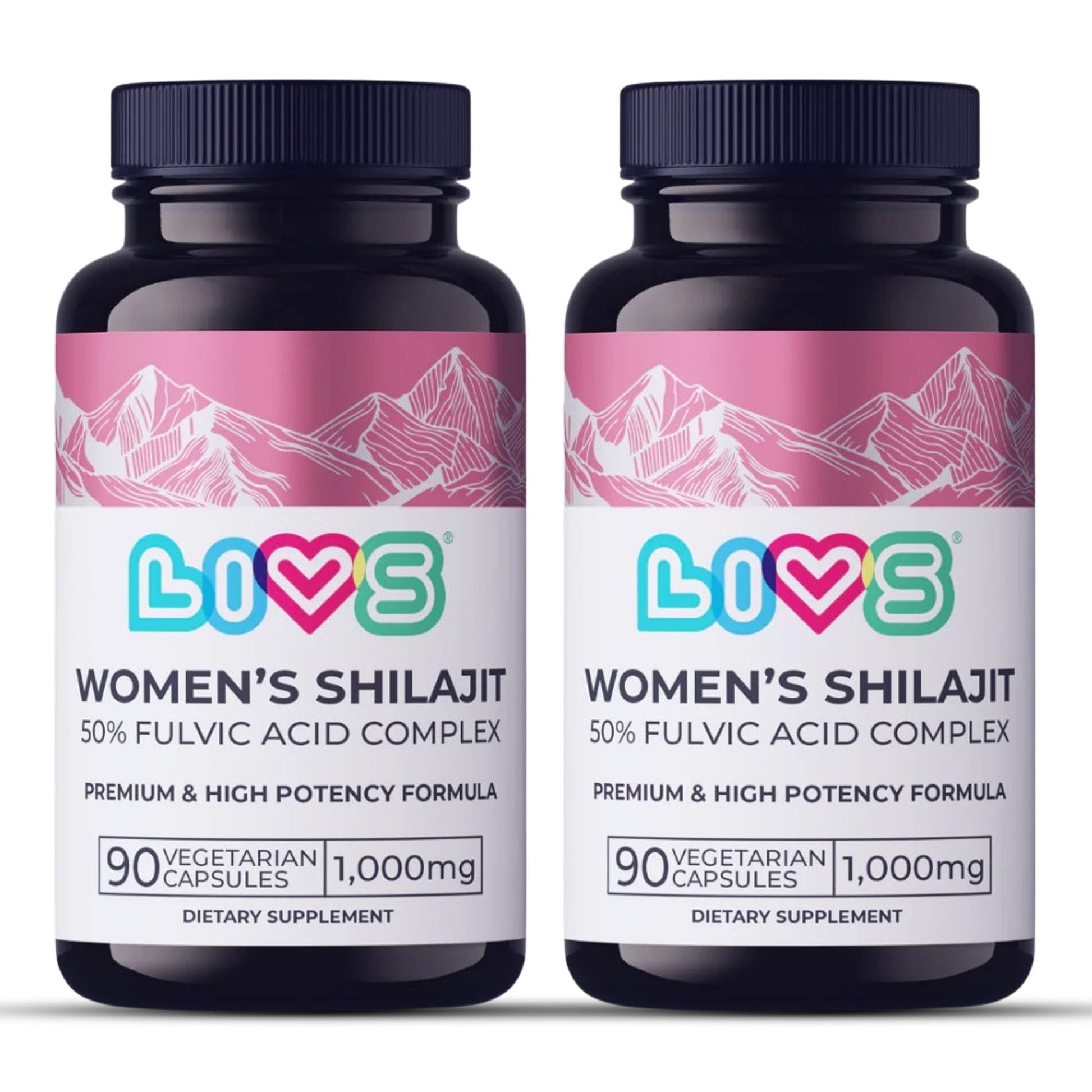 LIVS Women’s Shilajit Capsules – Himalayan Shilajit Extract with 50% Fulvic Acid, 1,000mg per Serving, Organic Shilajit Supplement for Women, 180 Capsules
