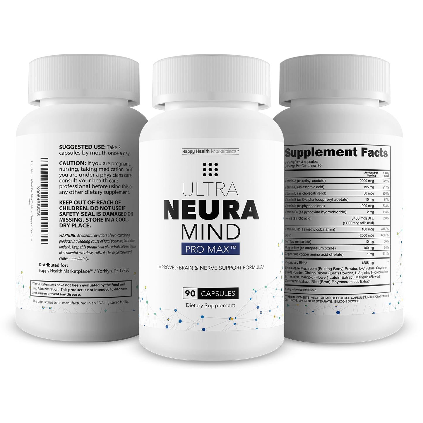 Happy Health Marketplace Ultra Neura Mind Pro Max Capsules 90 Count