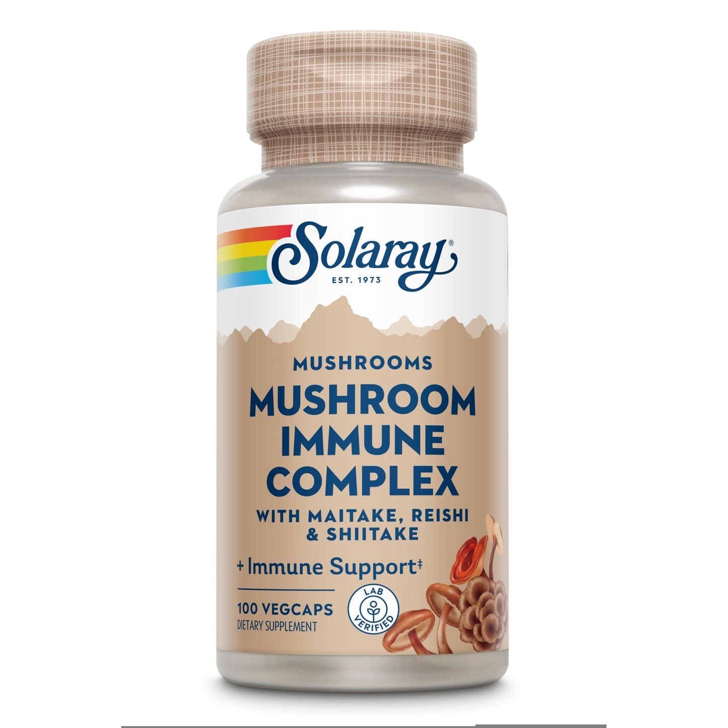 SOLARAY Maitake, Reishi, & Shiitake Mushroom Complex Veg Caps, 100 Count