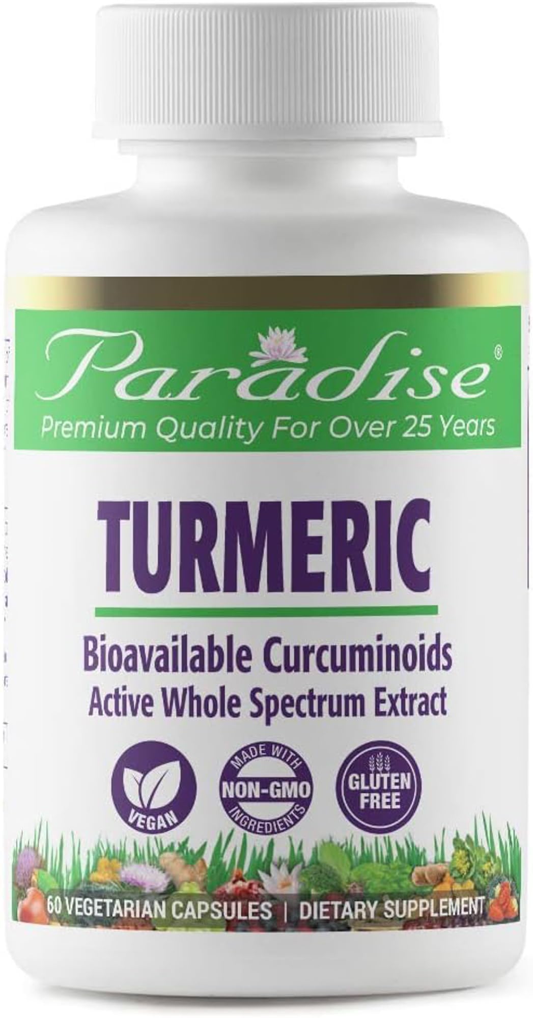 Paradise Herbs Organic Turmeric Rhizome Extract Capsule, 60 Count