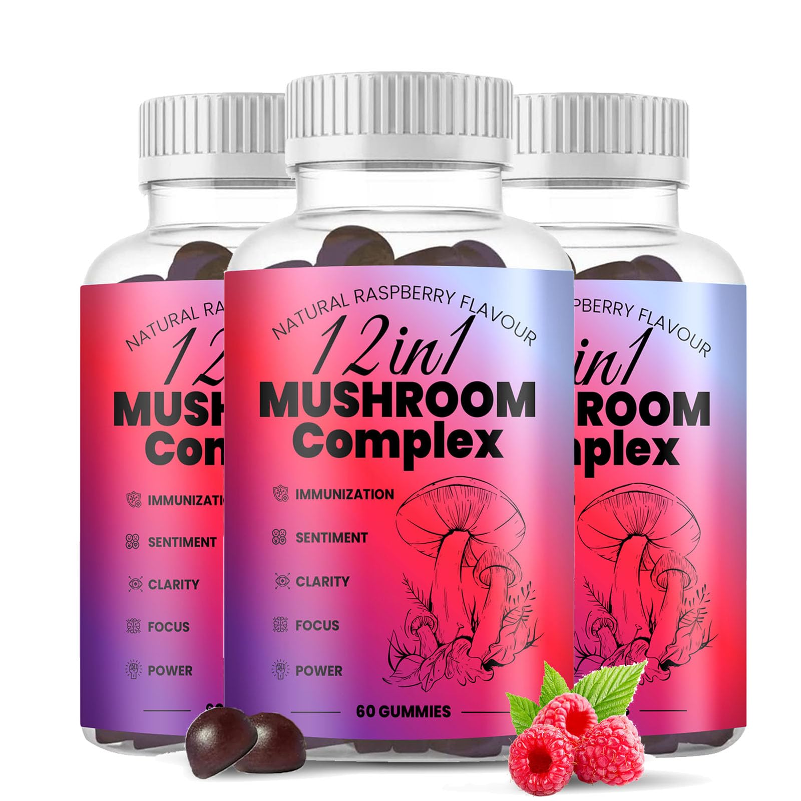 NUTSE Mushroom Gummies Gummy, 60 Count