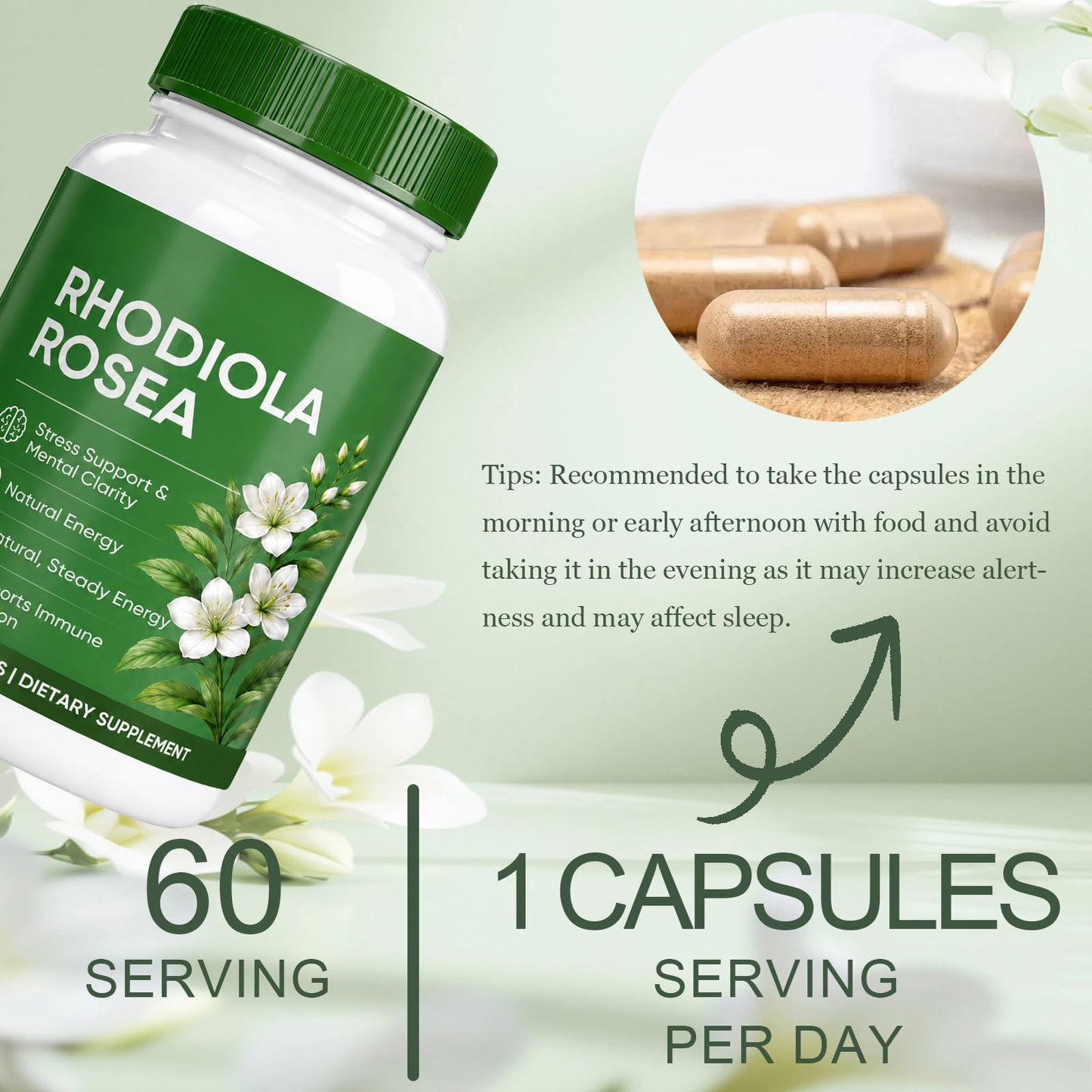 YLOTRE Rhodiola Rosea Capsules, 60 Count