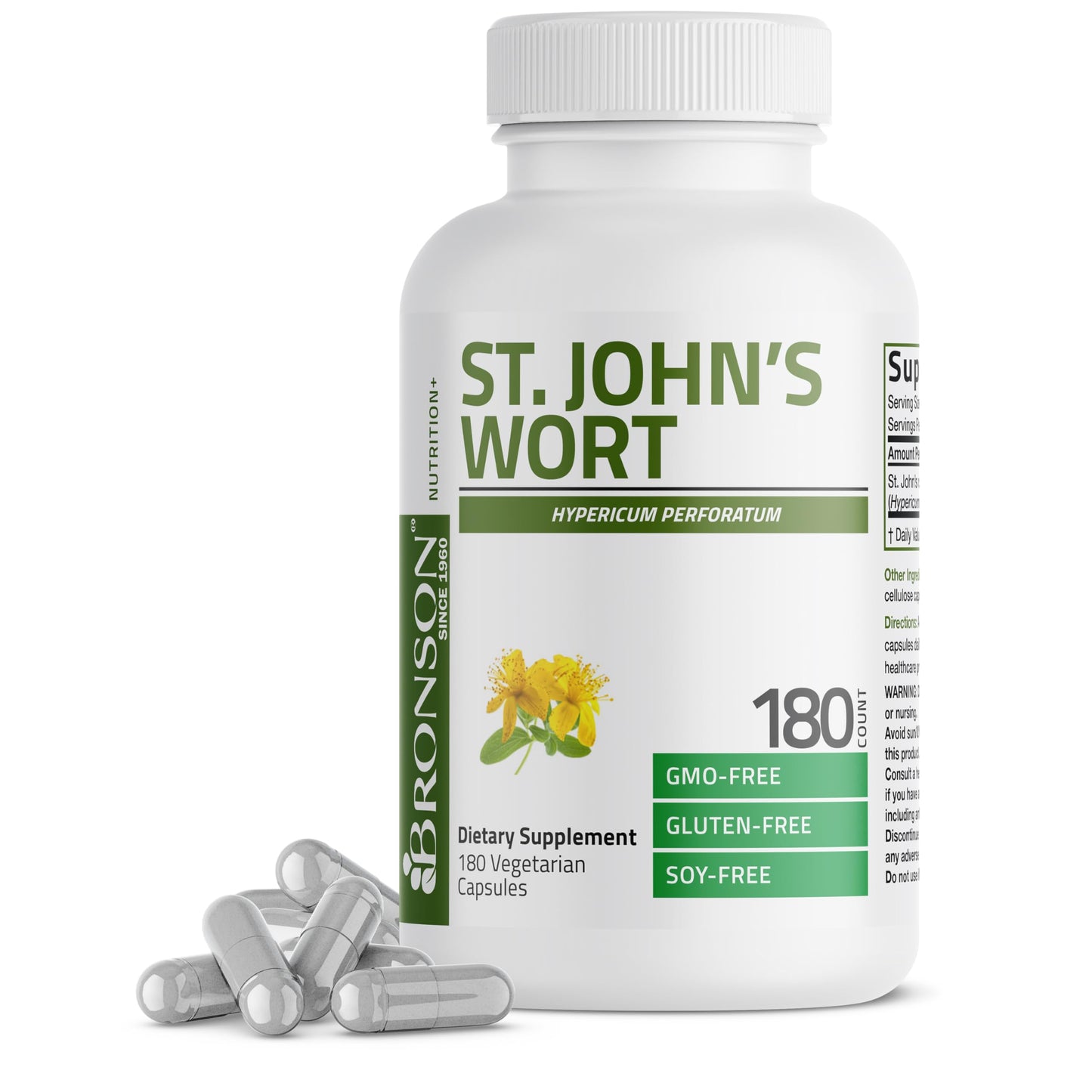 Bronson St. John's Wort 700 mg per Serving Hypericum Perforatum Capsules, 180 Count
