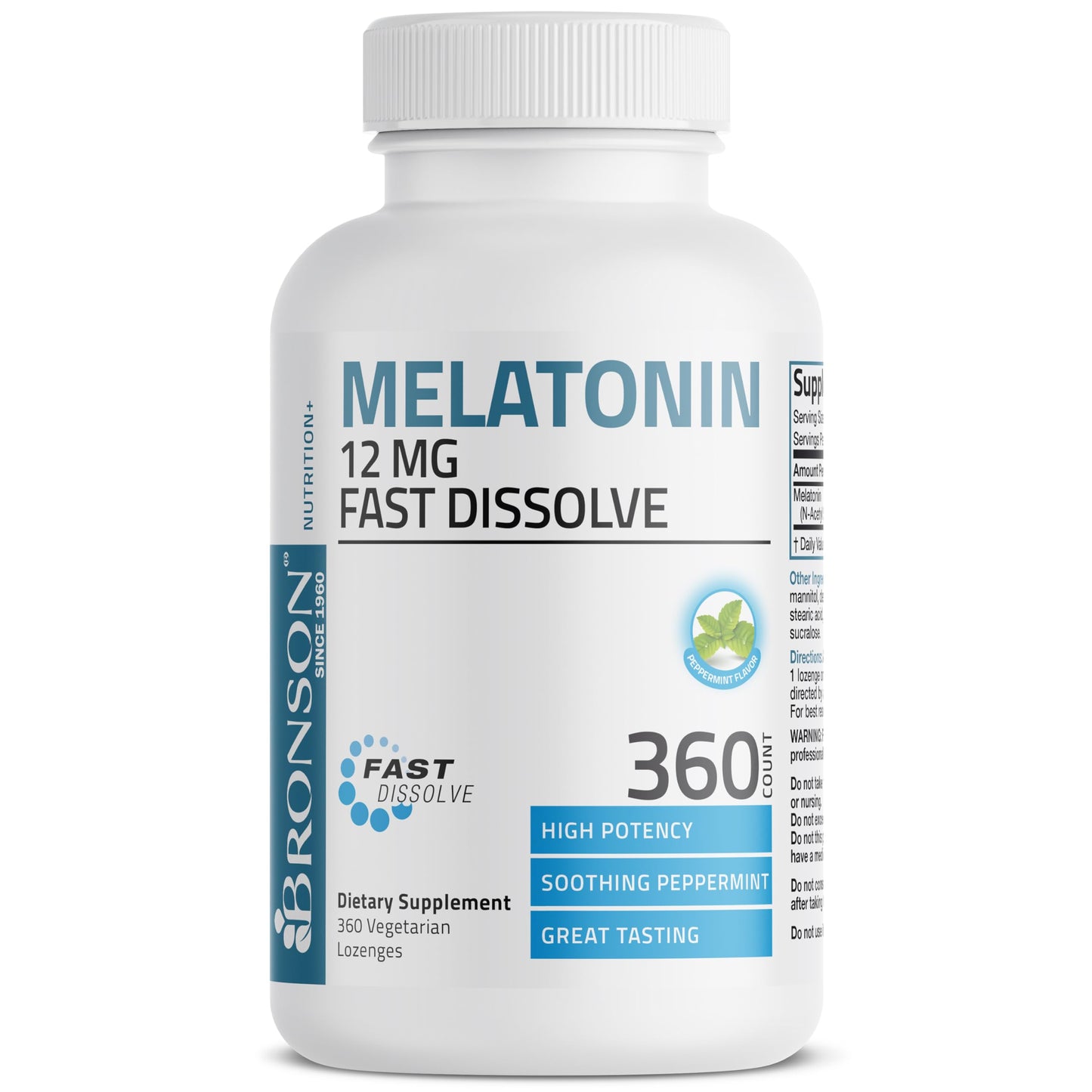 Bronson Melatonin 12 mg Fast Dissolve Sleep Support, 360 Tablets