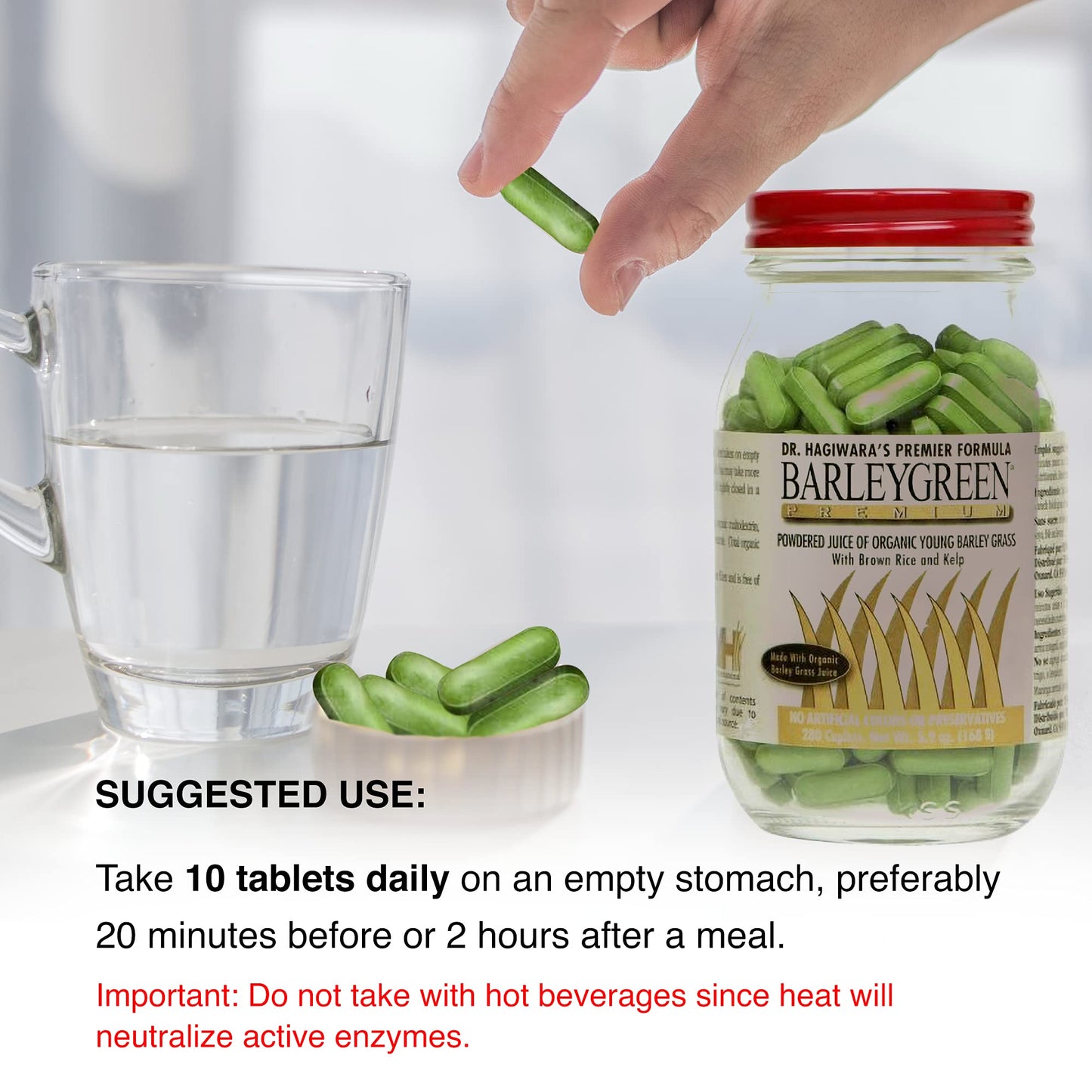BARLEYGREEN Caplets Vegetable Supplement with Kelp & Brown Rice 280 Caplets