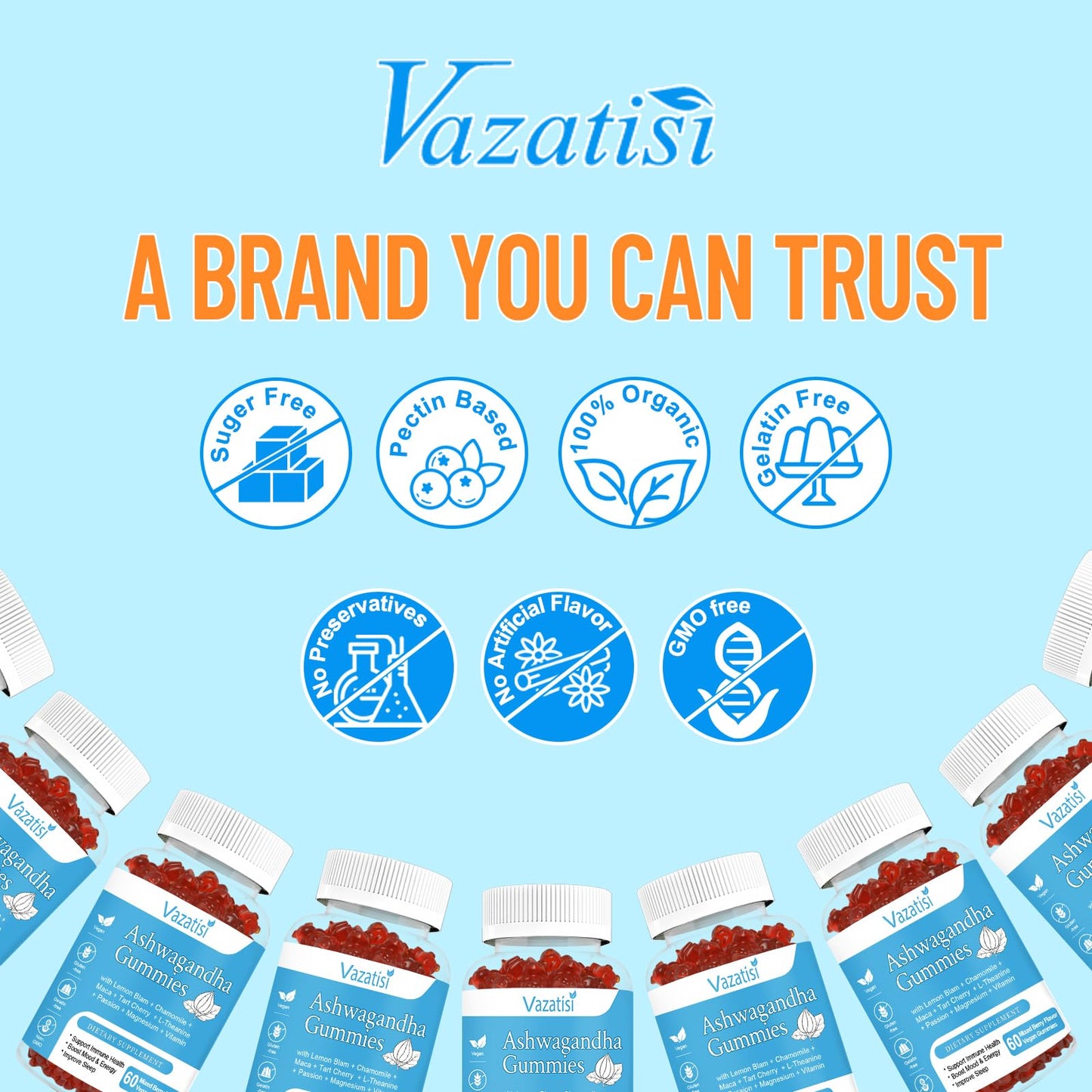 Vazatisi Ashwagandha Gummies 120 Count