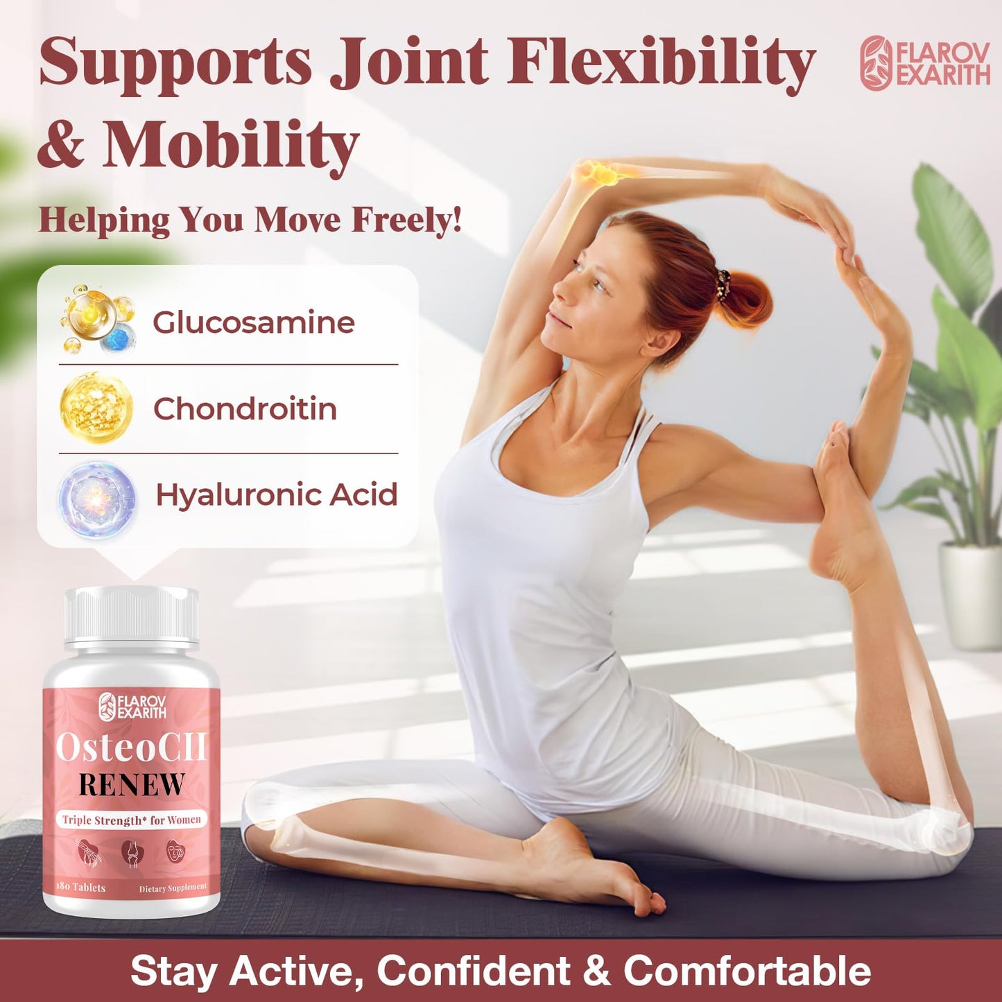 Flarovexarith OsteoCII Renew Triple Strength – Advanced Joint, Bone & Skin Formula, 180 Tablets