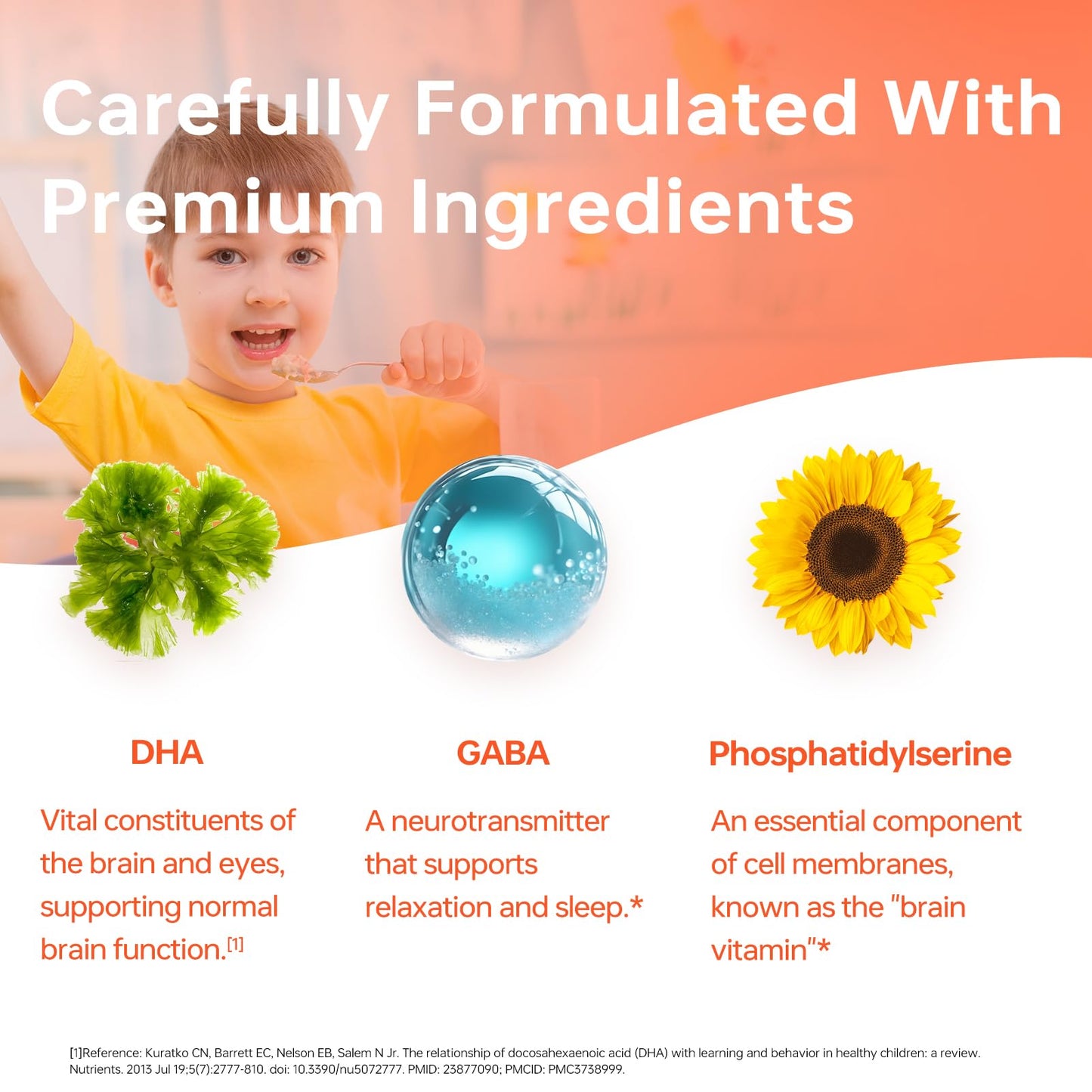 HUJ DHA 100mg Kids DHA Supplement Algal Oil Softgels, 60 Count