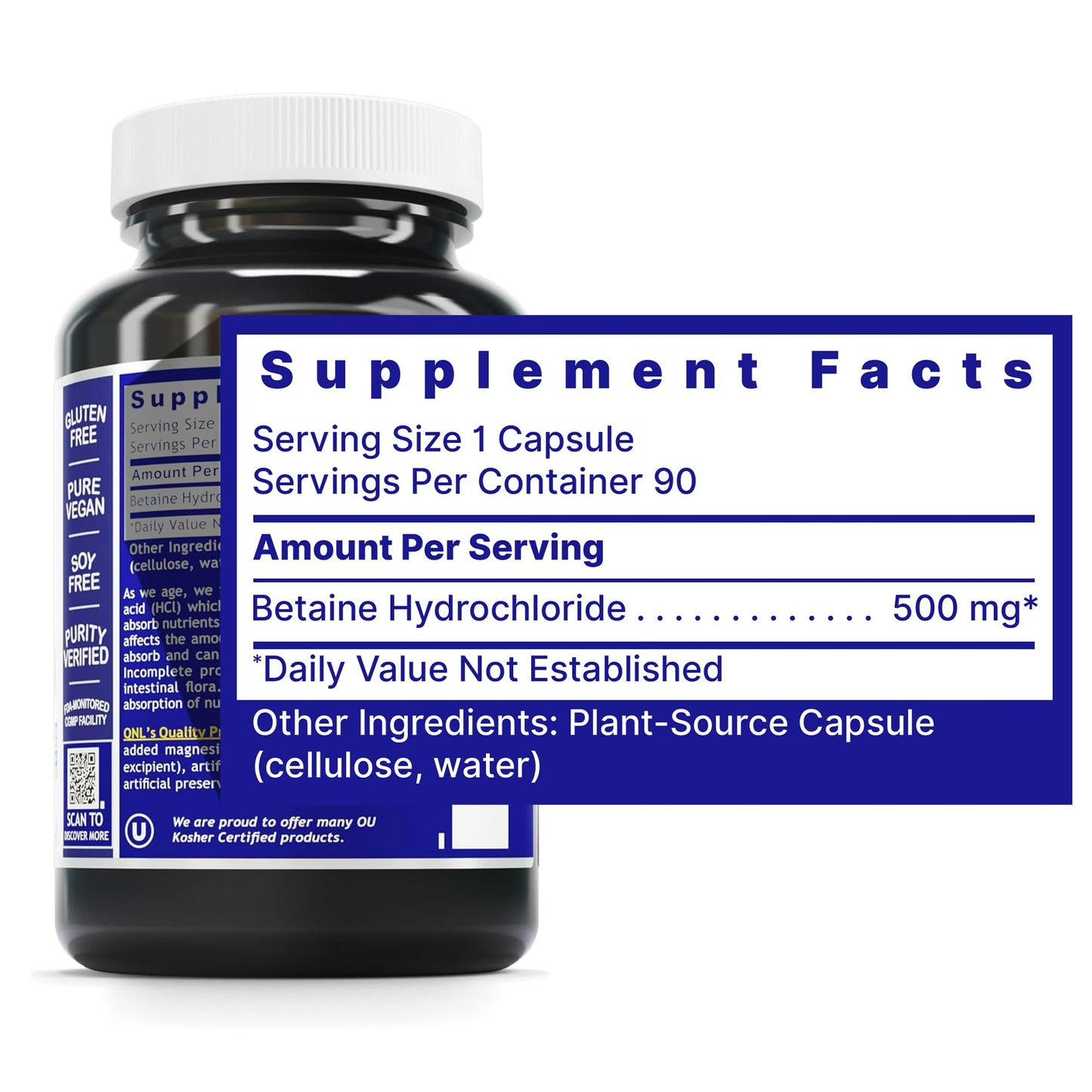 Quantum Nutrition Betaine HCL Capsules 90 Count