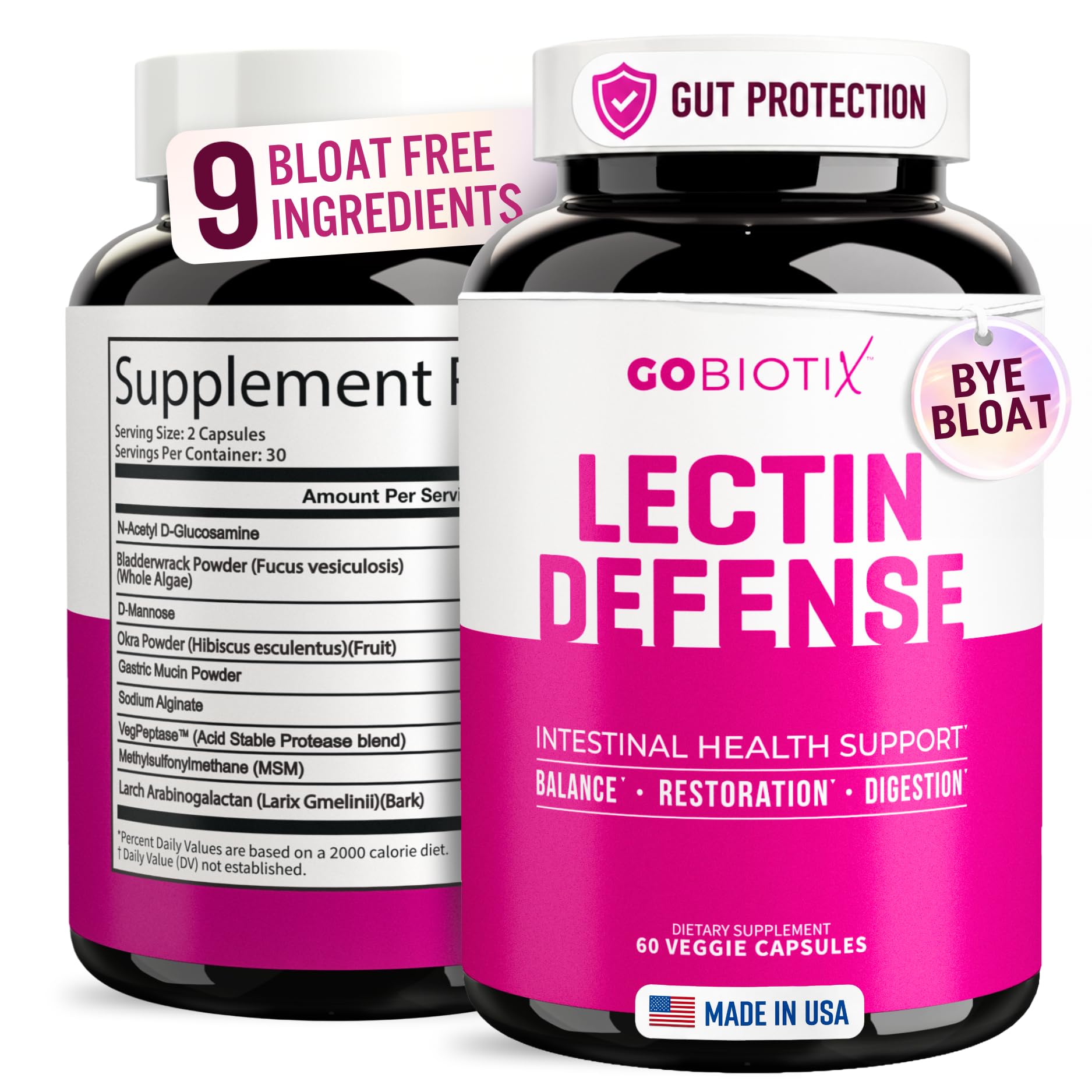 GOBIOTIX Lectin Defense Capsules, 60 Count