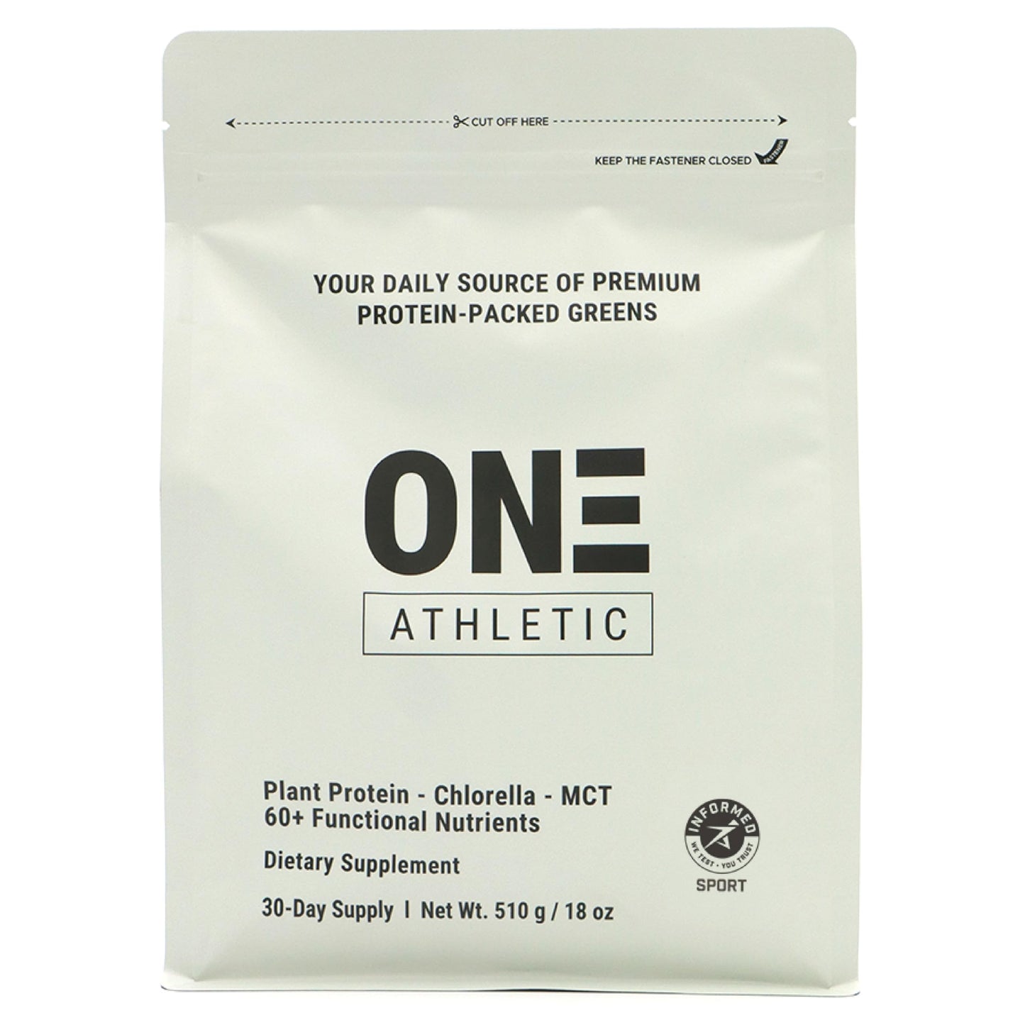 Sun Chlorella ON3 Athletic Protein Greens Supplement with chlorella, eleuthero and MCT Powder, 18 oz