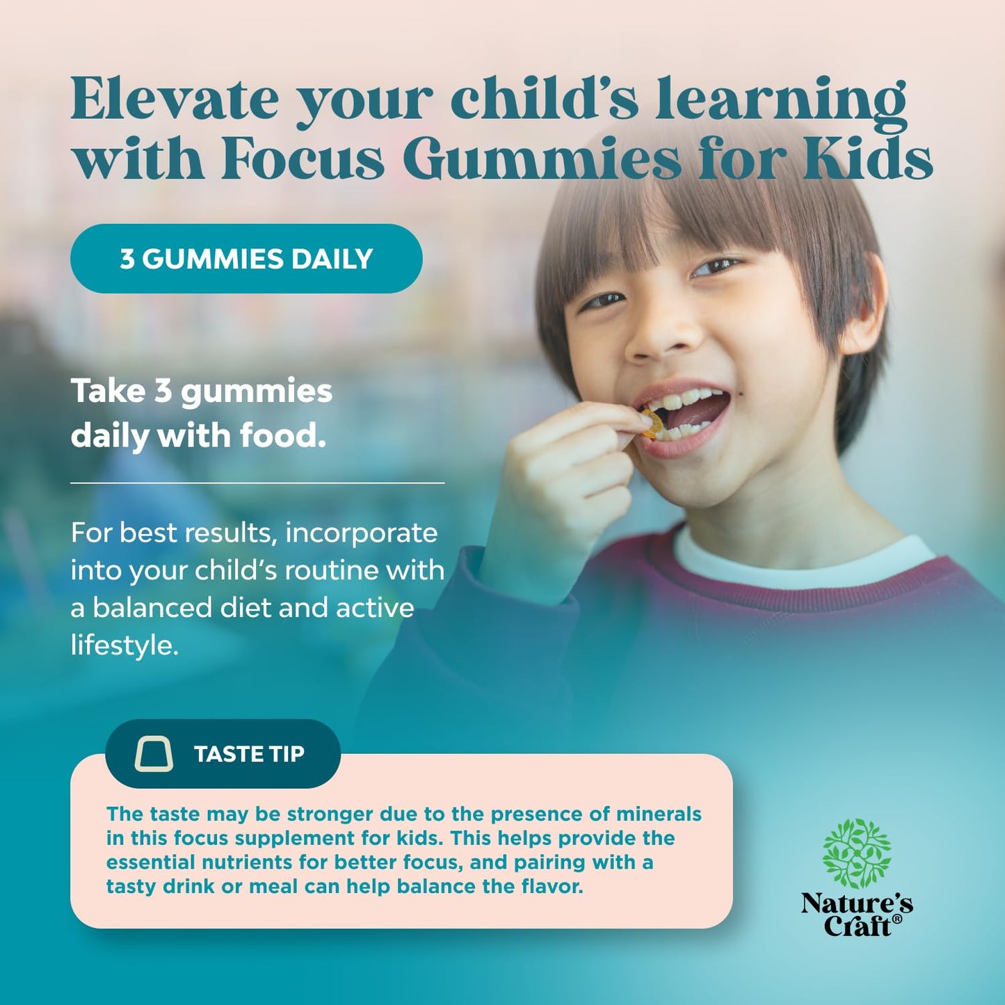 Natures Craft Kids Focus Gummy 90 Count