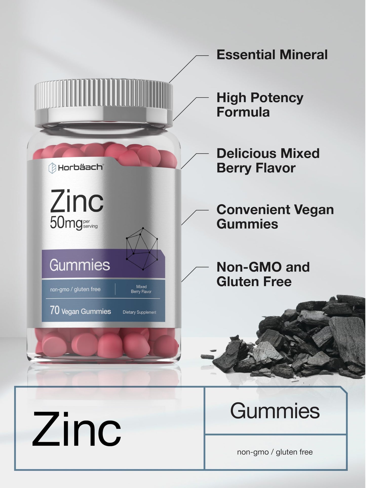 Horbäach Zinc Gummies 70 Count