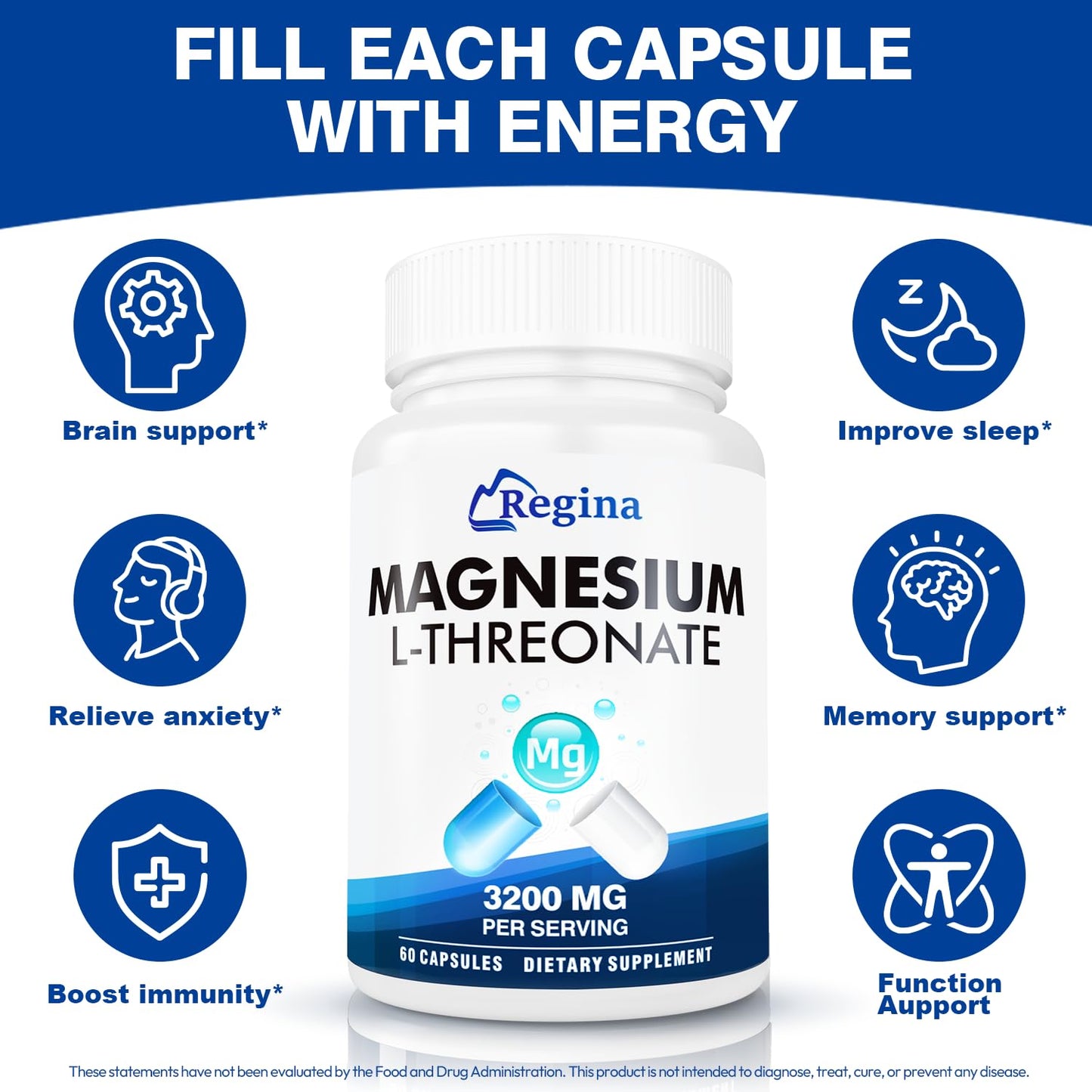 NEOGLI Magnesium L-Threonate Capsules, 60 Capsules
