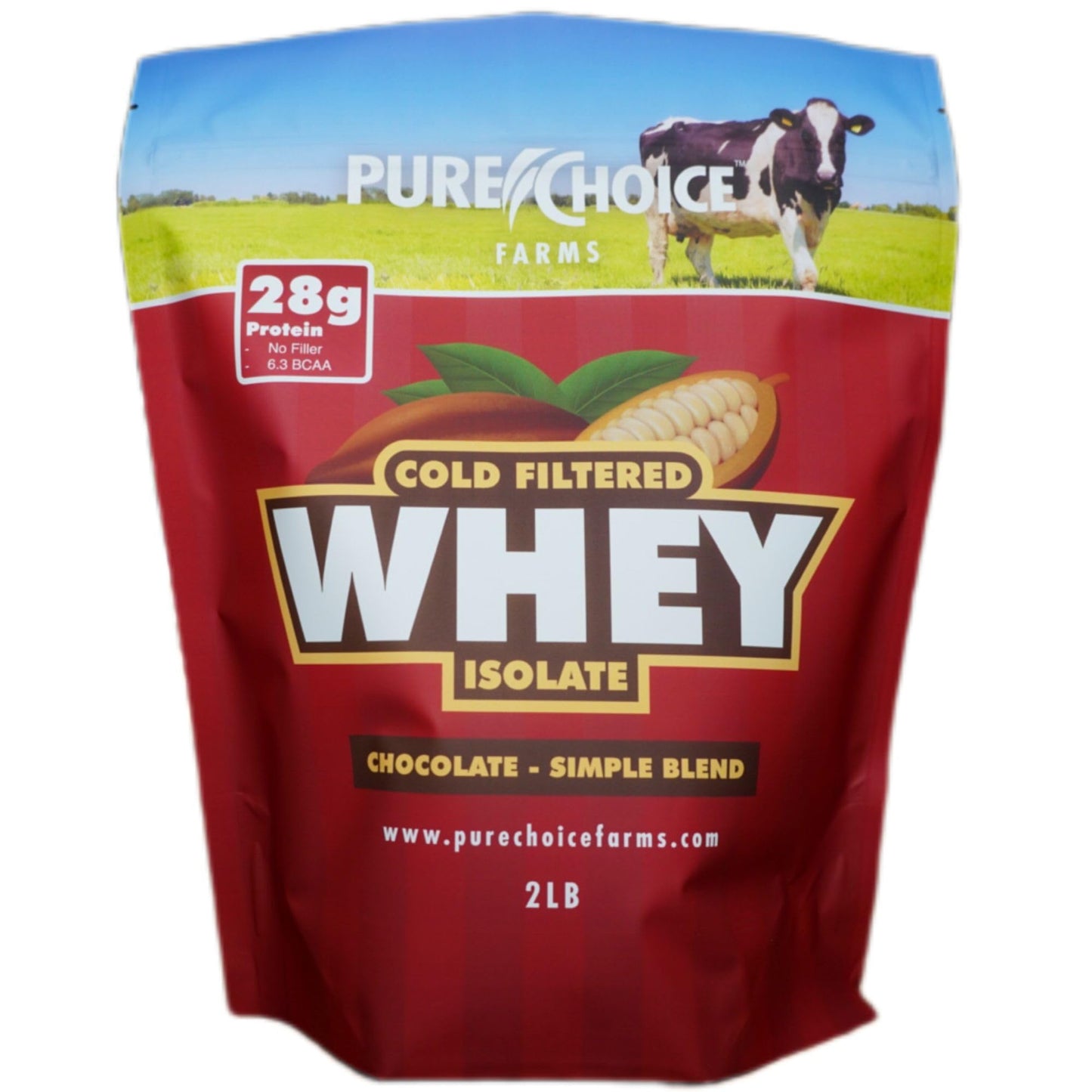 Pure Choice Whey Chocolate Whey Protein Isolate Powder, 2 lb, 32 Servings