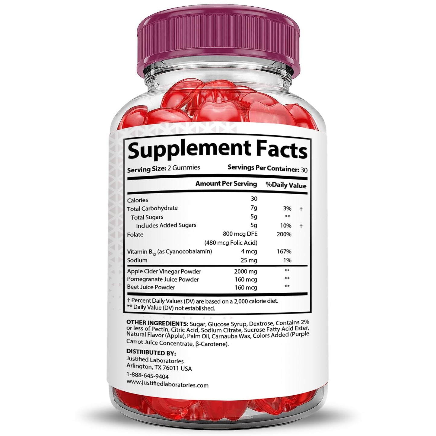Justified Laboratories X10 Boost Keto ACV Gummies Extreme (2000 mg) Gummies, 60 Count