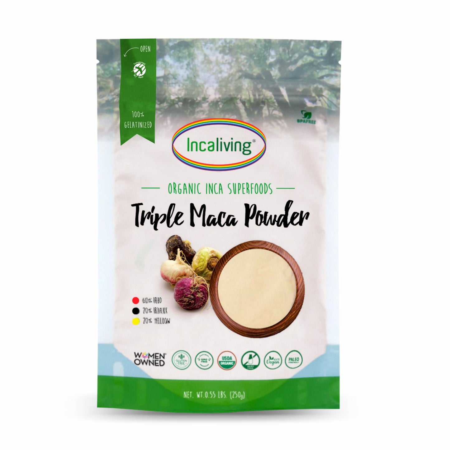 Incaliving Peruvian Triple Maca Powder 8.82 Ounces