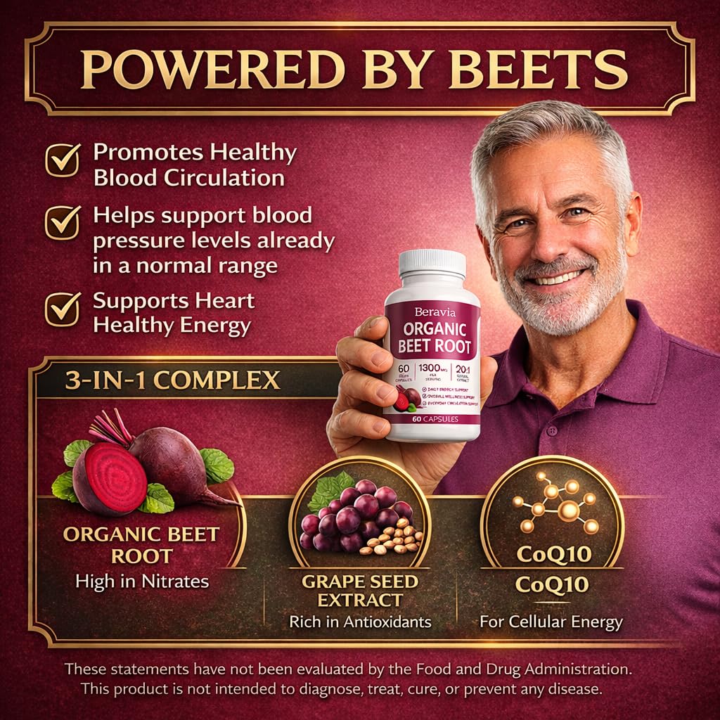 Beravia Organic Beet Root Capsule 120 Count