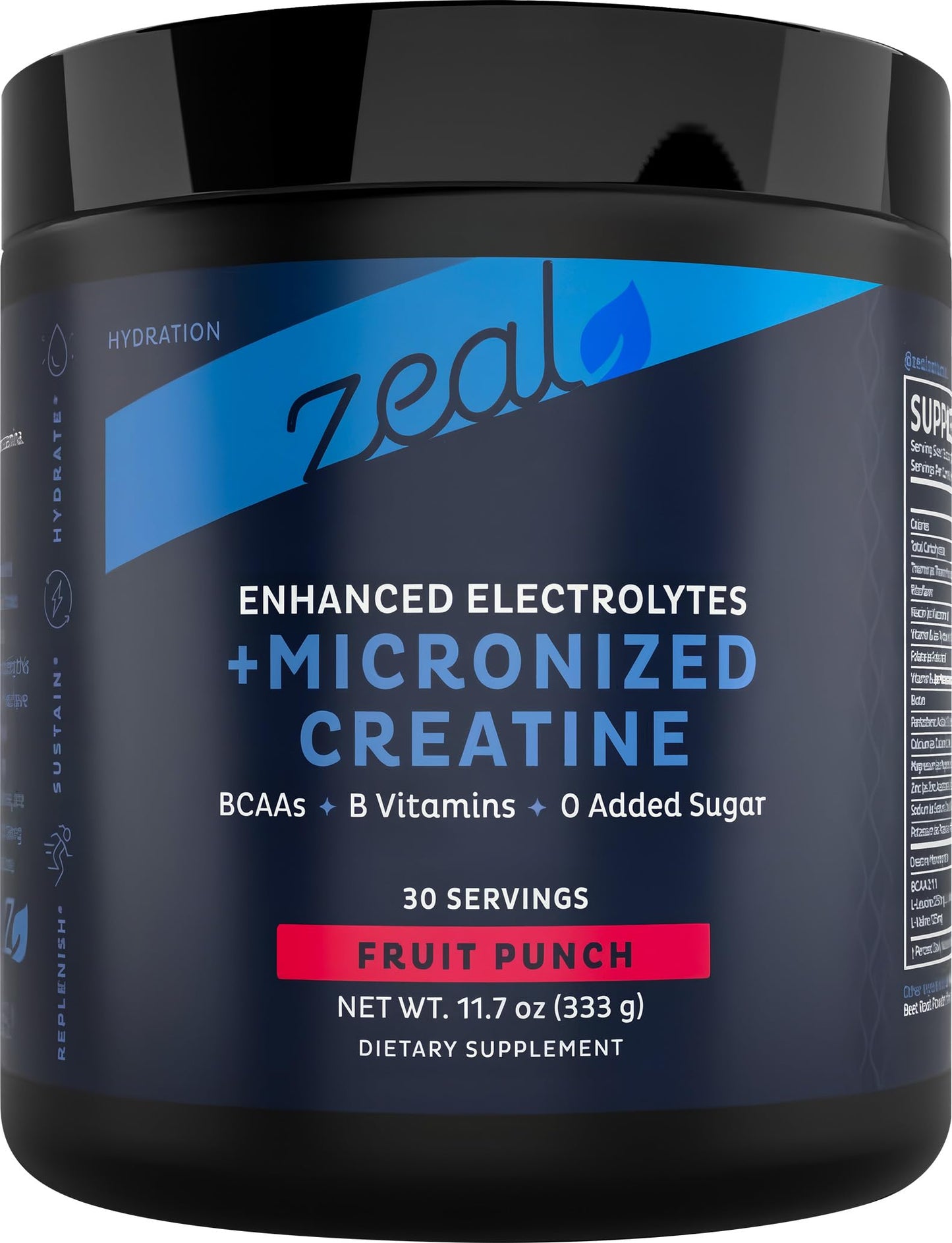 Zeal Naturals Creatine with Electrolytes & Brain Health Nootropics Powder 11.7 Ounce
