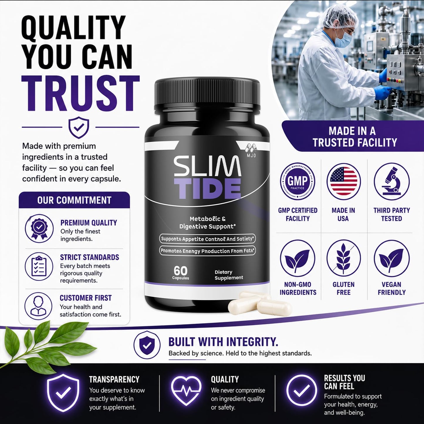 MJO Slim Tide Weight Loss Capsules, 60 Capsules