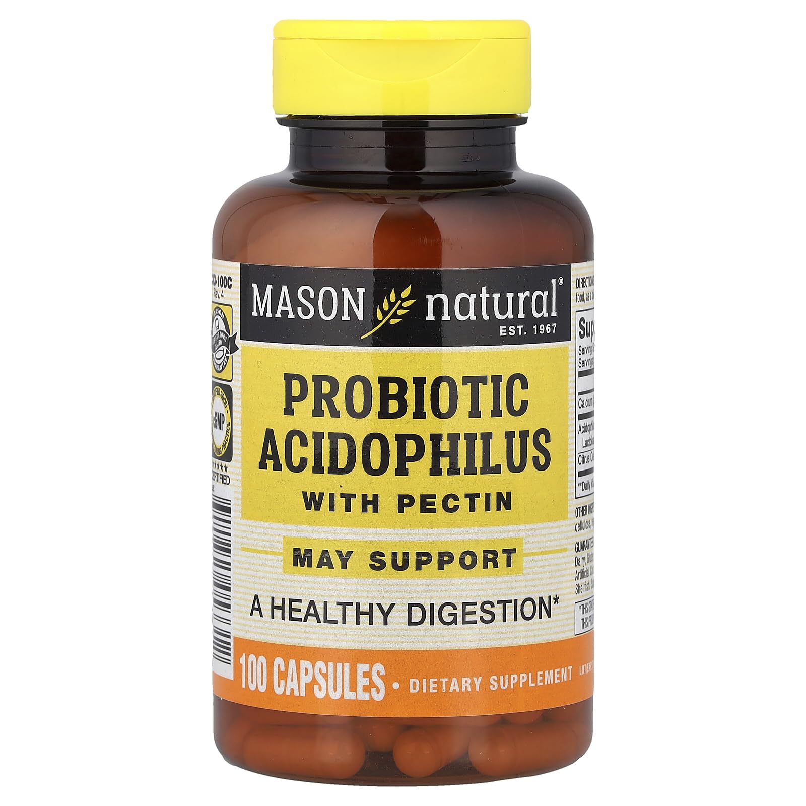 Mason Natural Probiotic Acidophilus with Pectin Capsules 100