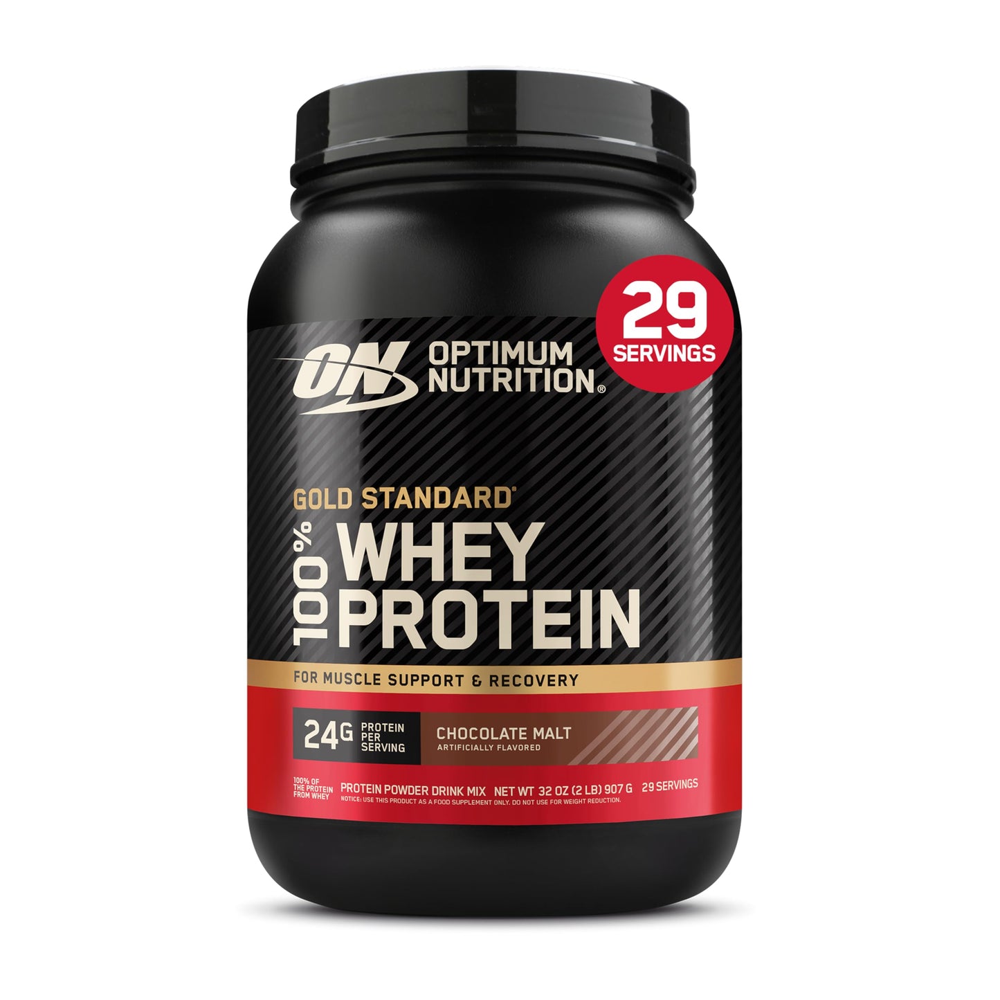 Optimum Nutrition Gold Standard 100% Whey Protein Powder, Chocolate Malt, 2 lb, 32 Servings