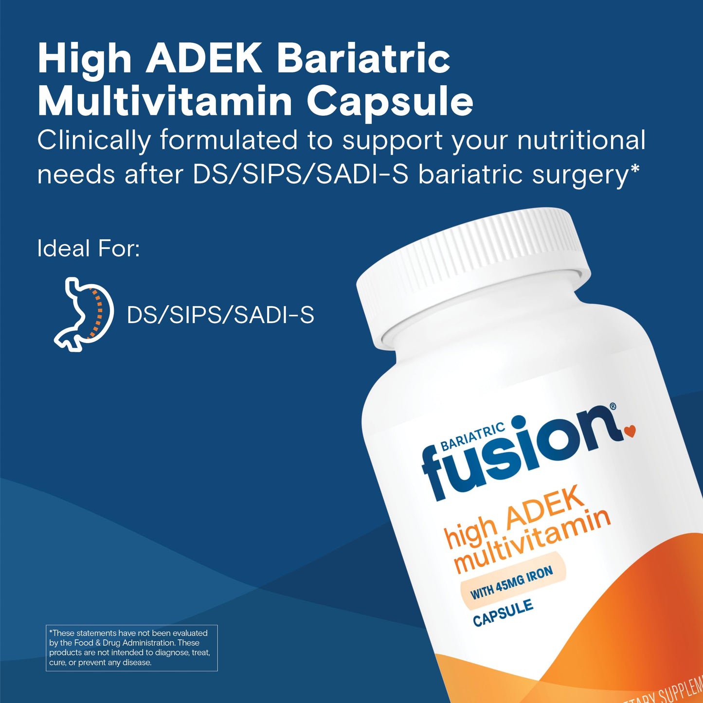 Bariatric Fusion High ADEK Multivitamin Capsule with 45mg Iron, 270 Capsules