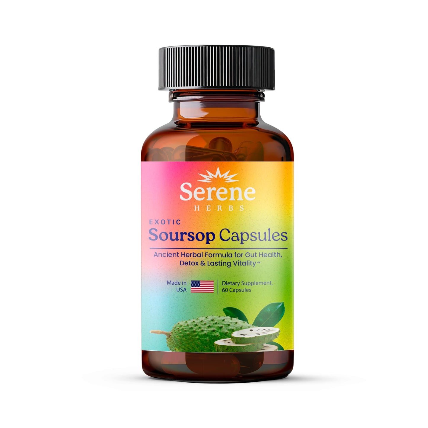 Serene Herbs Sweet Support Stack - Soursop Capsules + Mixed Berry Bitters, Capsules + Bitters, 61 Capsules