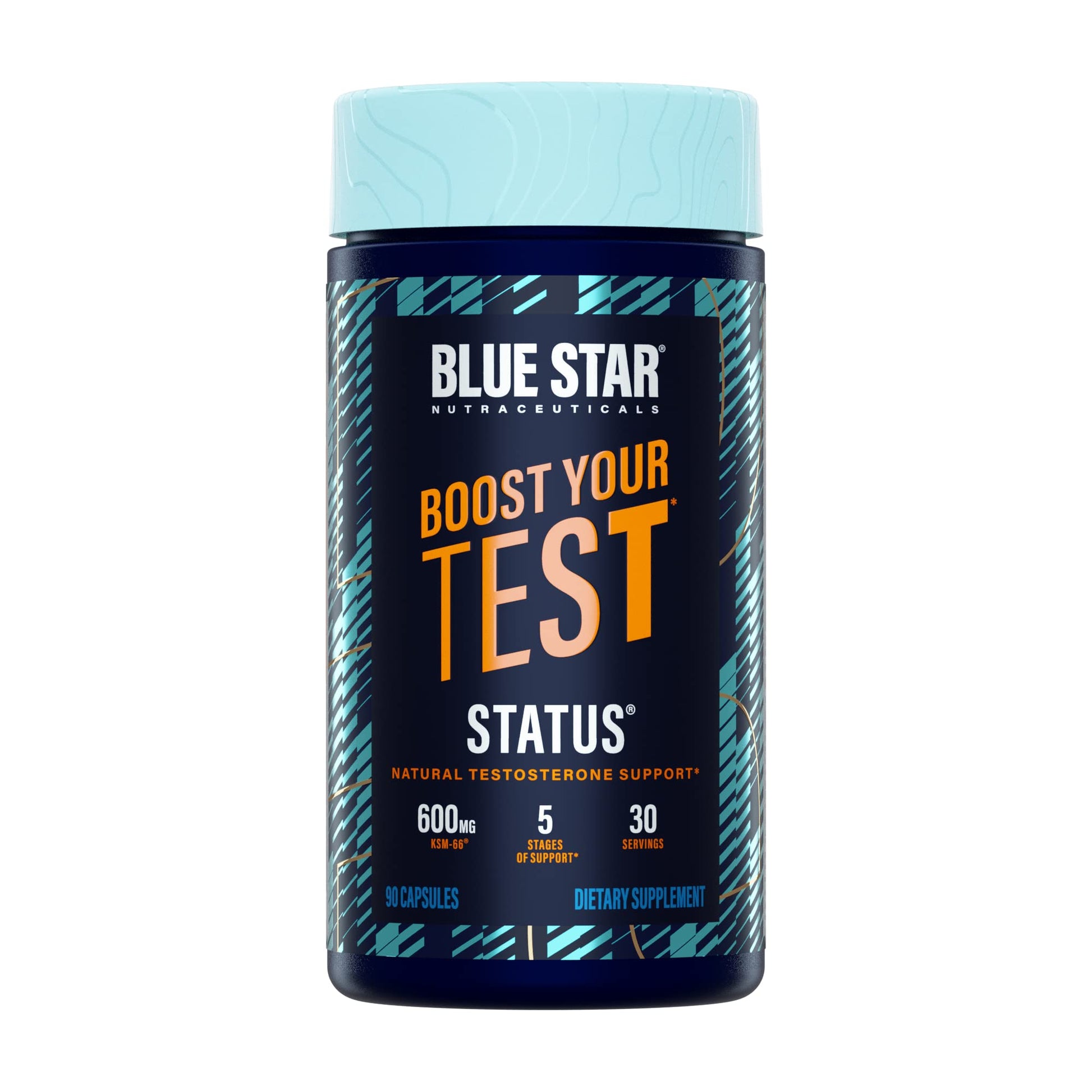 Blue Star Nutraceuticals Status Testosterone Support for Men, 90 Capsules