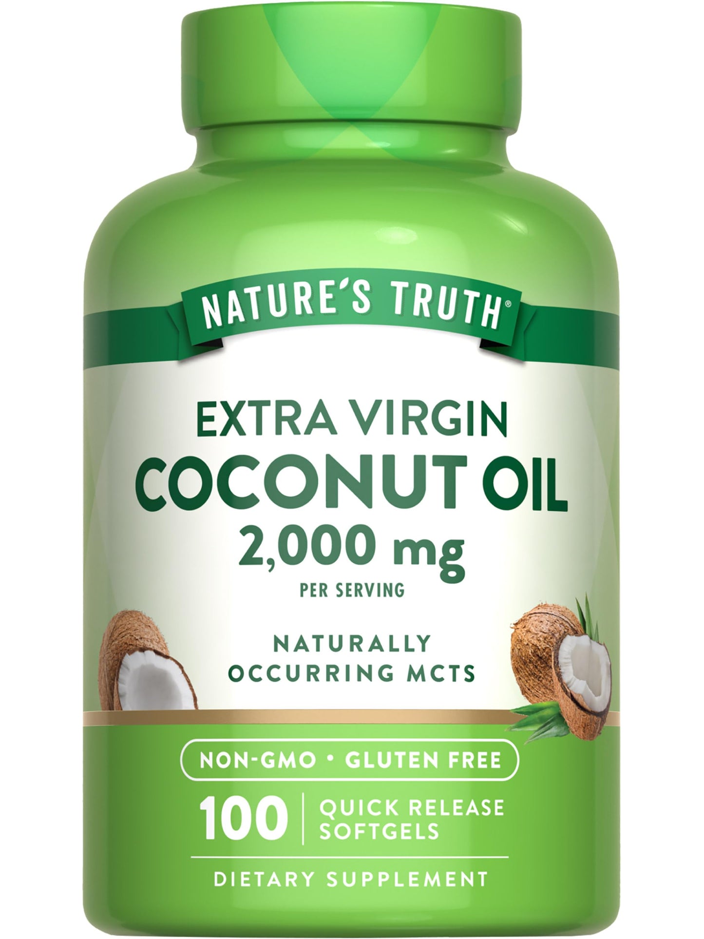 Nature's Truth Coconut Oil Supplement Softgels 100