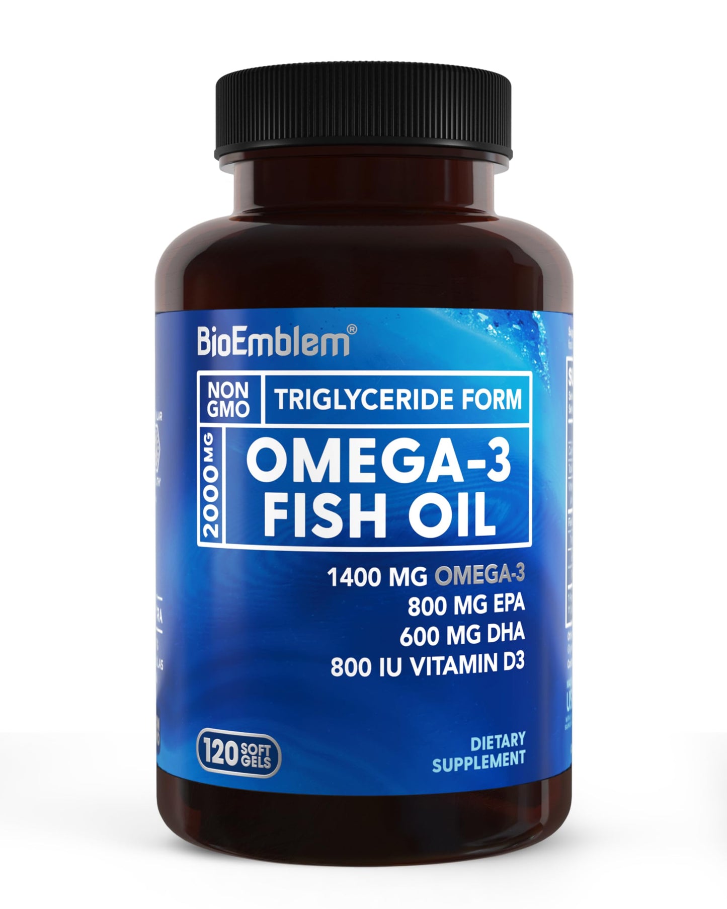 BioEmblem Omega-3 Fish Oil 2000mg Capsule, 120 Count