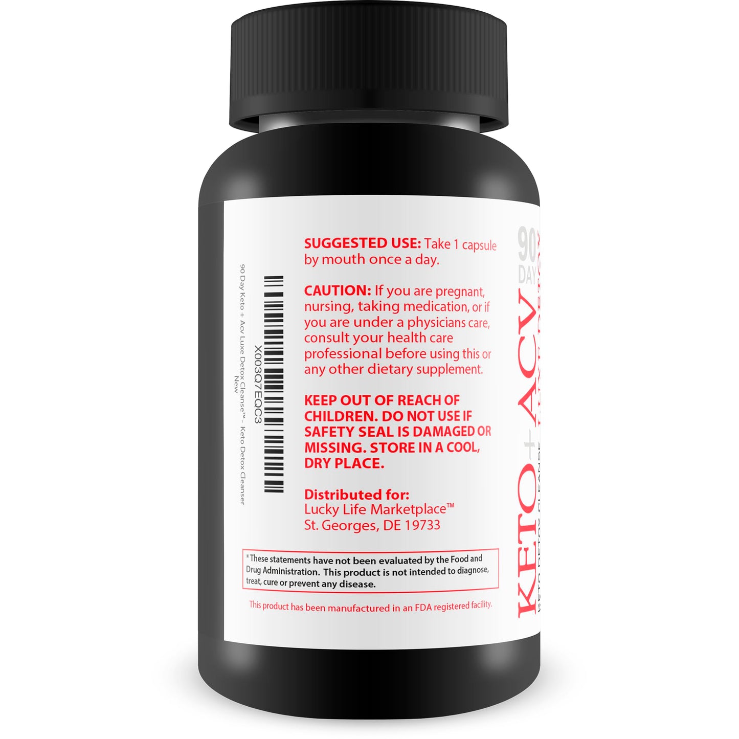 Generic 90 Day Keto + ACV Luxe Detox Cleanse Capsule, 90 Count