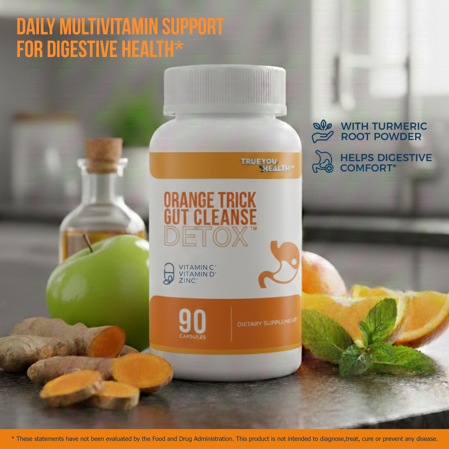 True You Health Orange Trick Gut Cleanse Detox Capsules, 90 Count