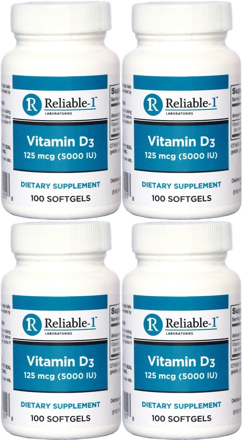 Reliable-1 Laboratories Vitamin D3 High Potency 5000 IU Softgels, 100
