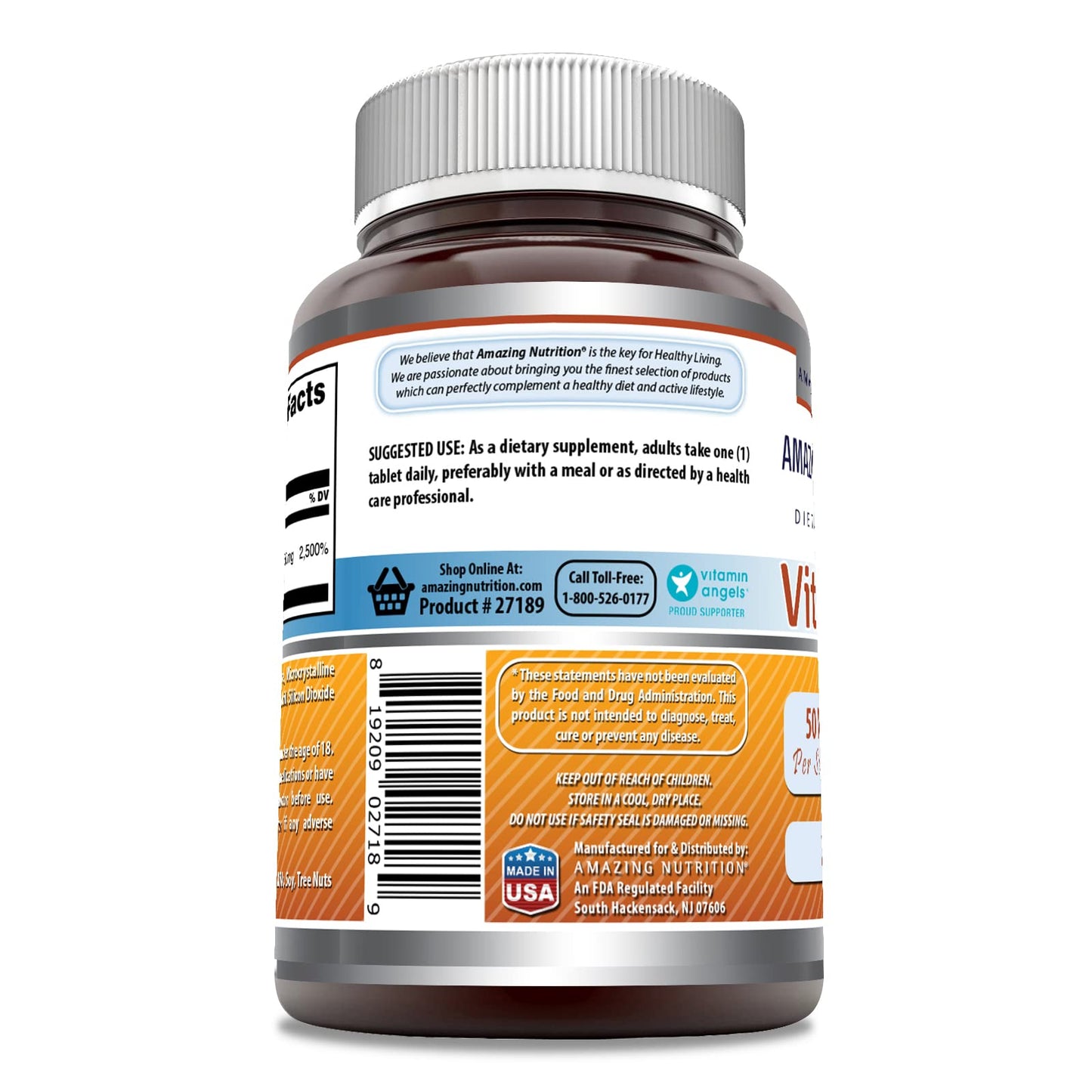 Amazing Nutrition Vitamin B6 Pyridoxine 50mg Tablets 250 Count