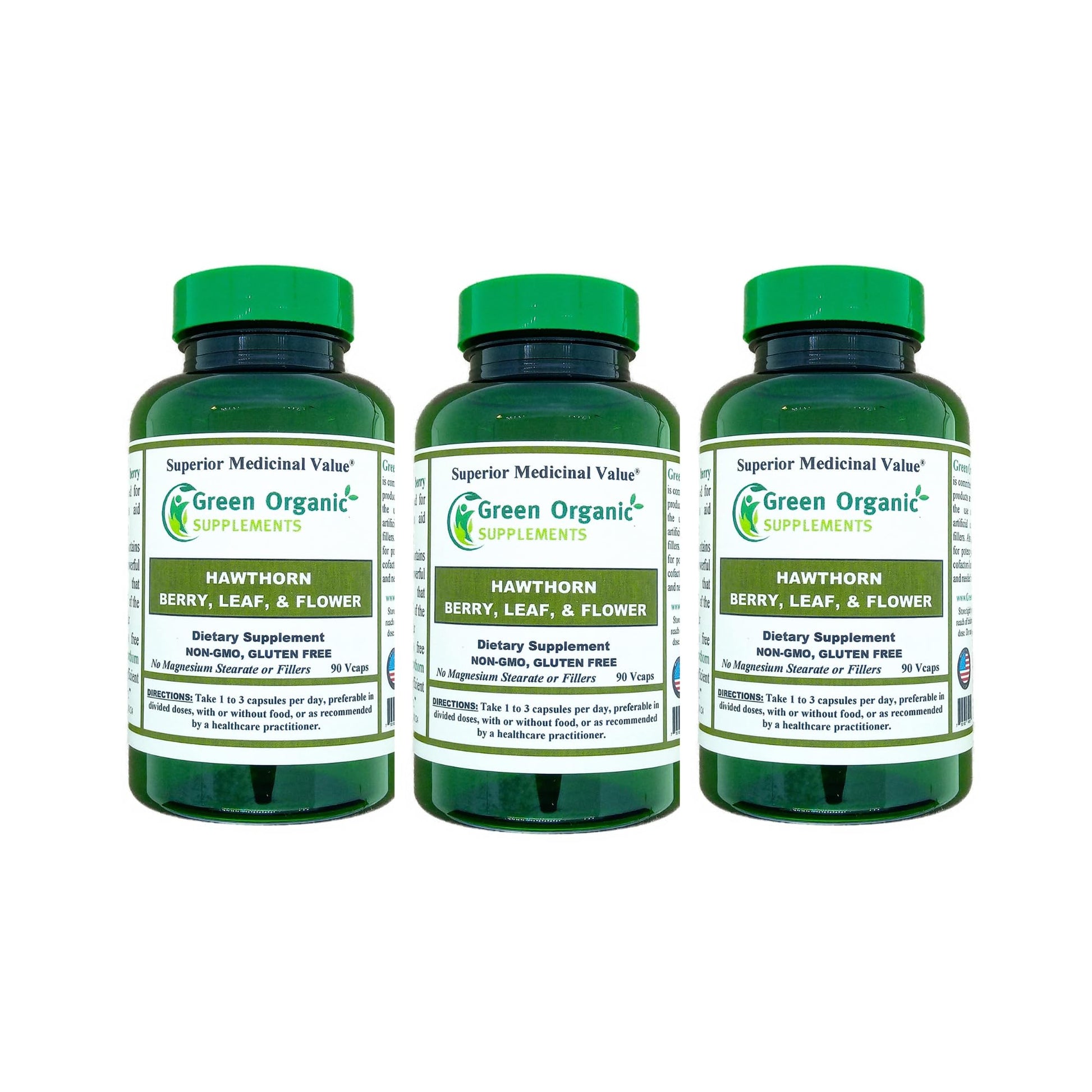 Green Organic Supplements Hawthorn Berry Tablets, 90 Tablets