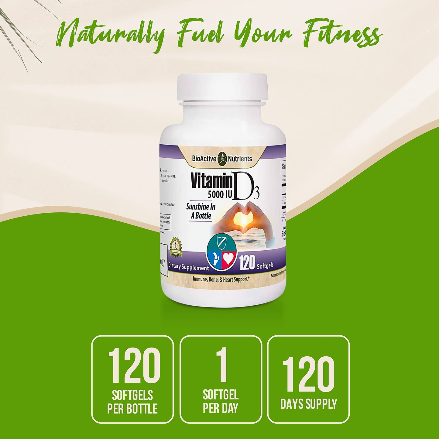 BIOACTIVE NUTRIENTS Vitamin D3 5000 IU Softgel, 120 Softgels